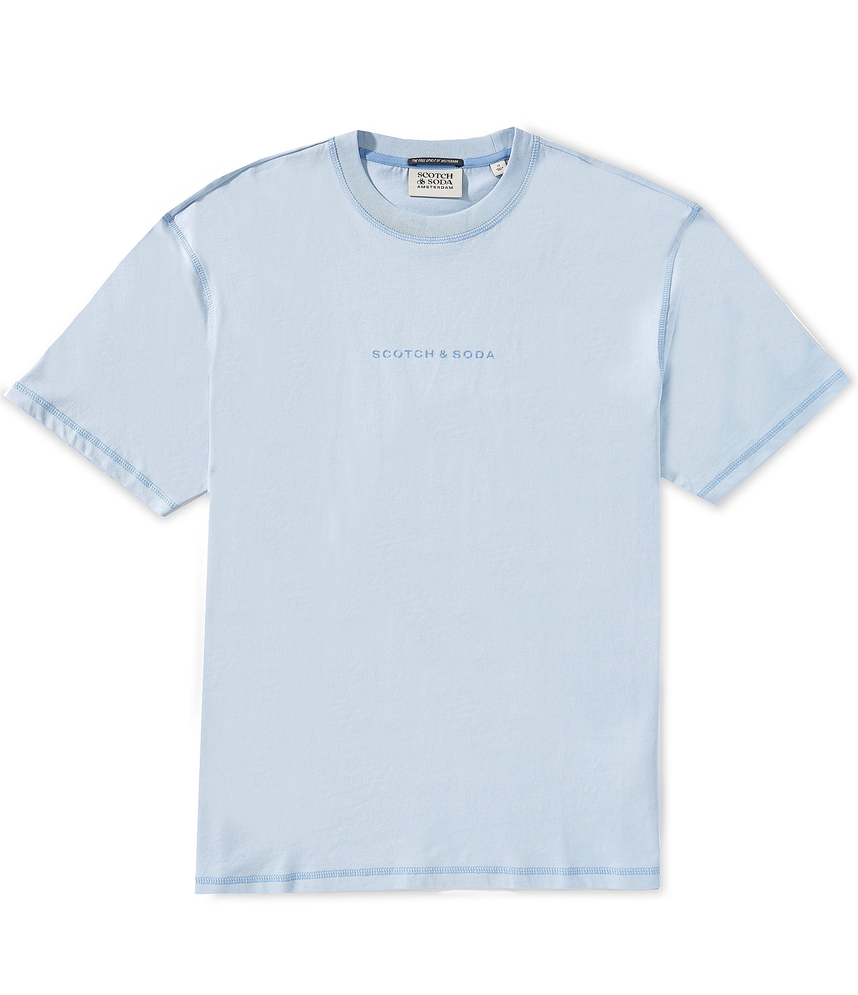 Scotch & Soda Core Linen Short Sleeve Signature Logo Graphic T-Shirt