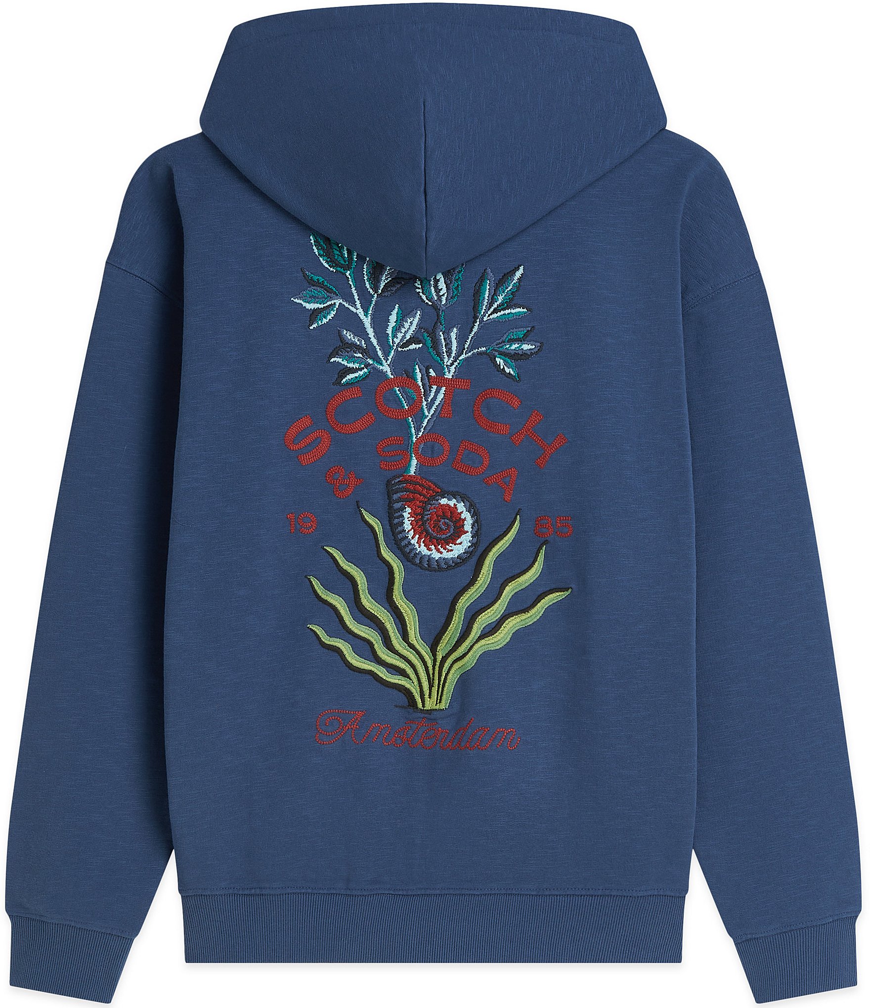 Scotch & Soda Relaxed Fit Embroidered Full Zip Hoodie