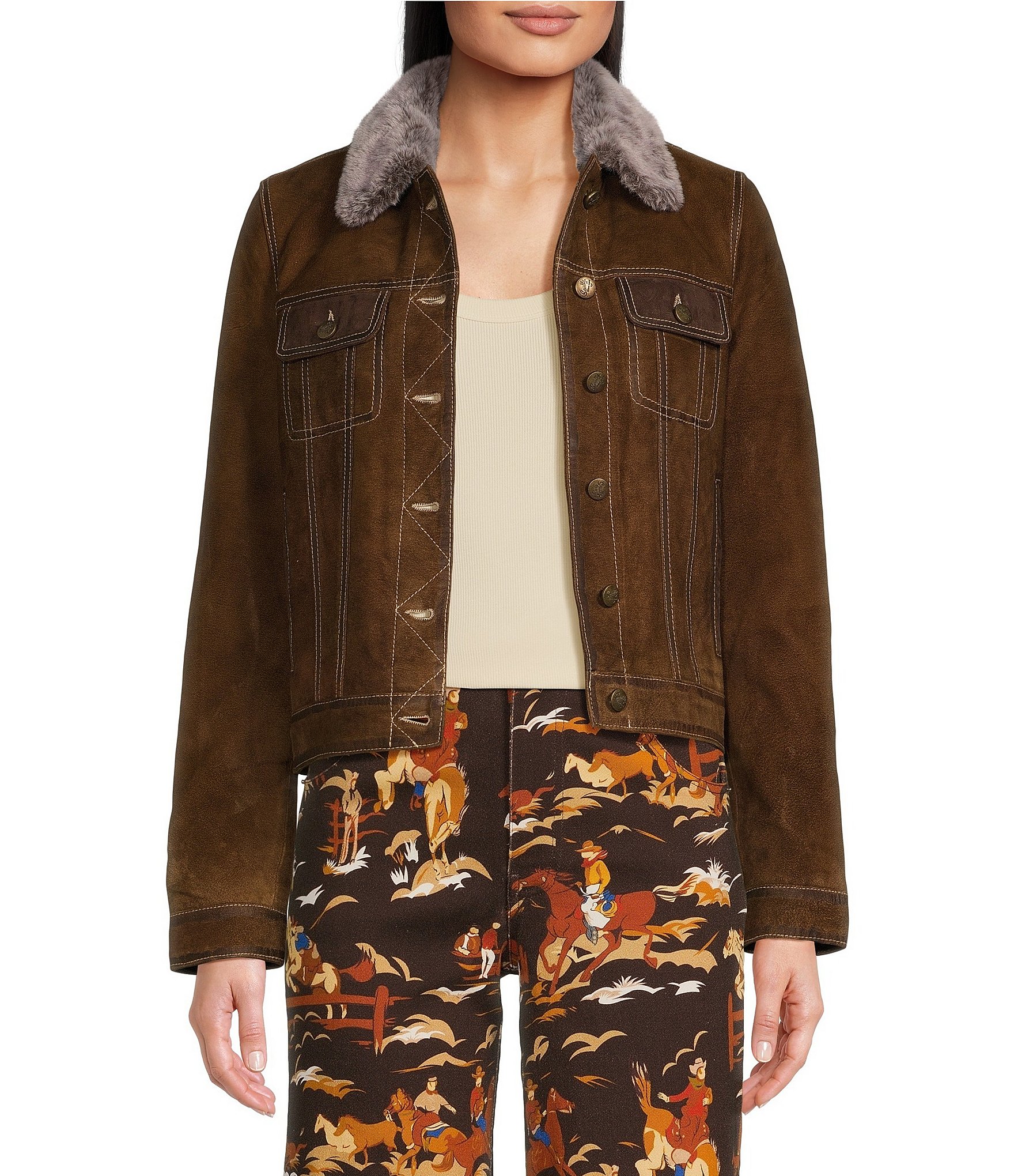 Dillards ladies leather jackets best sale