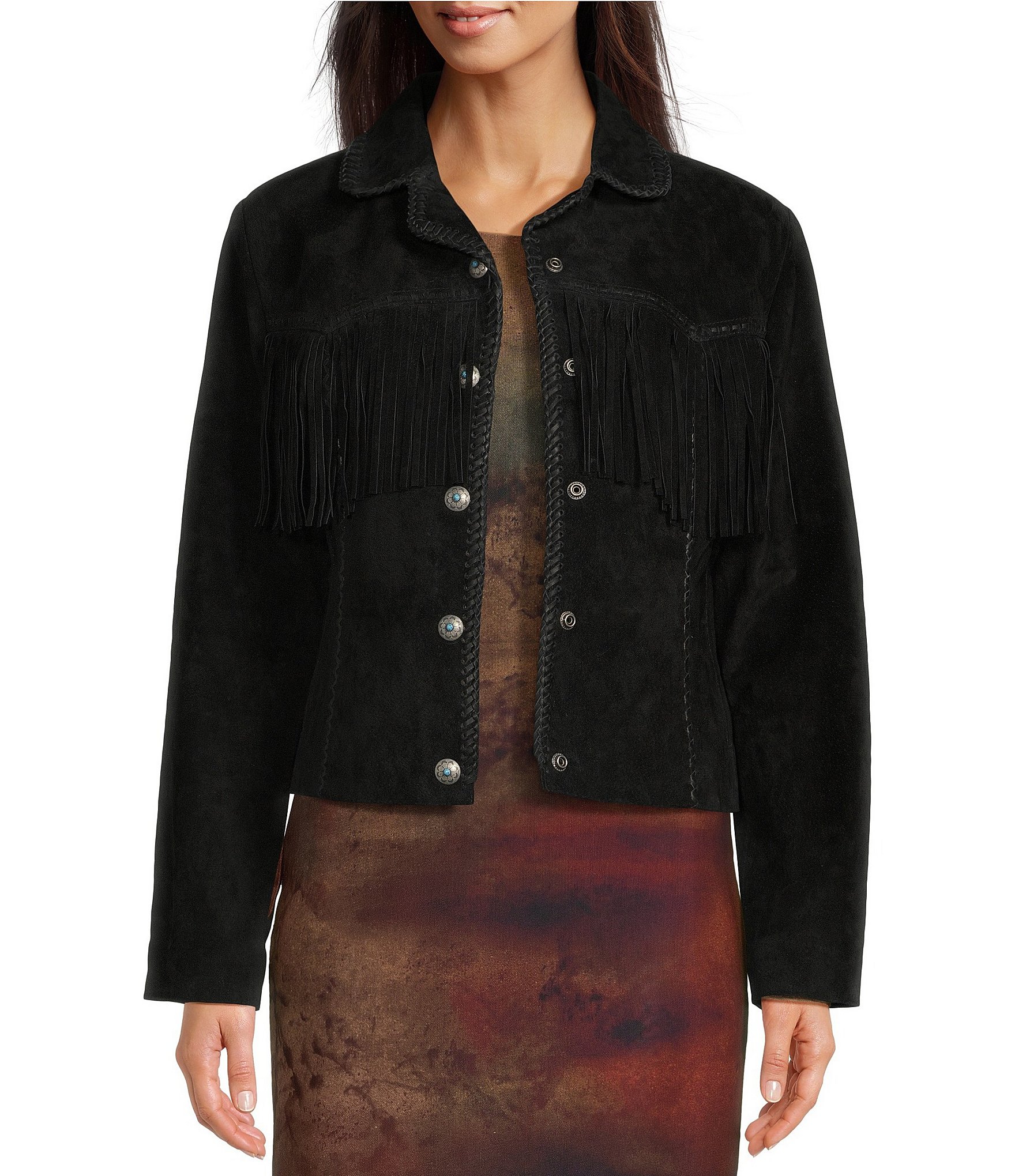 Scully suede fringe clearance jacket