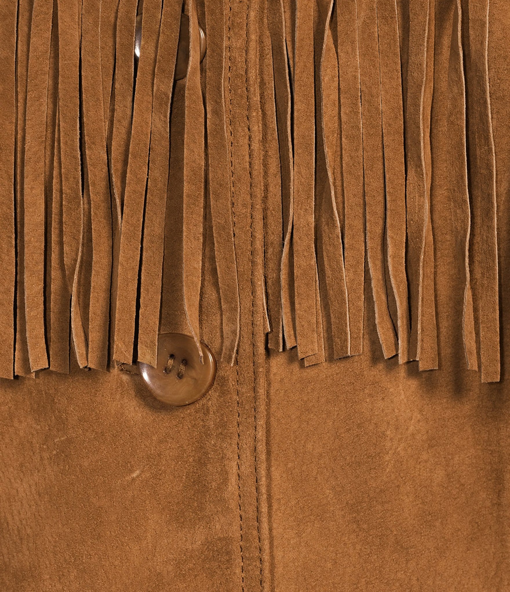Scully Suede Leather Fringe Button Front Jacket