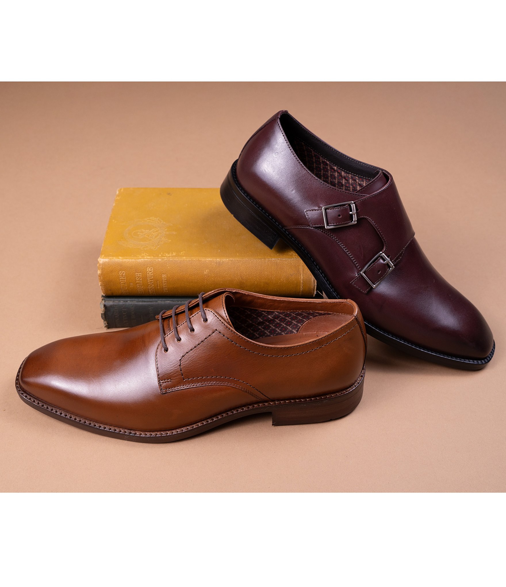 Section X Men's Jeremiah Leather Double Monk Strap Oxfords