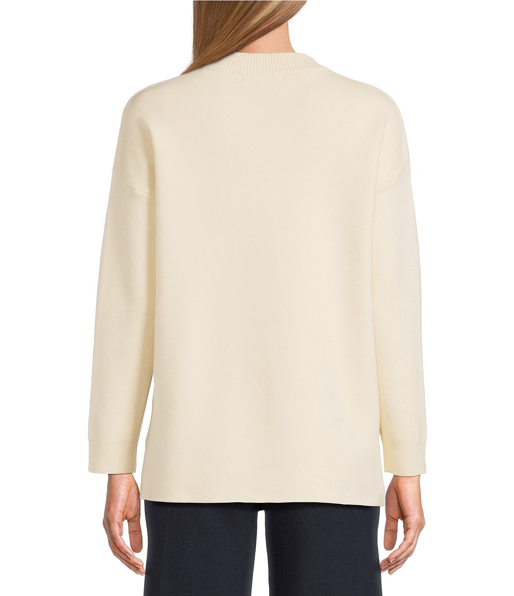 See And Be Seen Mock Neck Long Sleeve Pullover Top