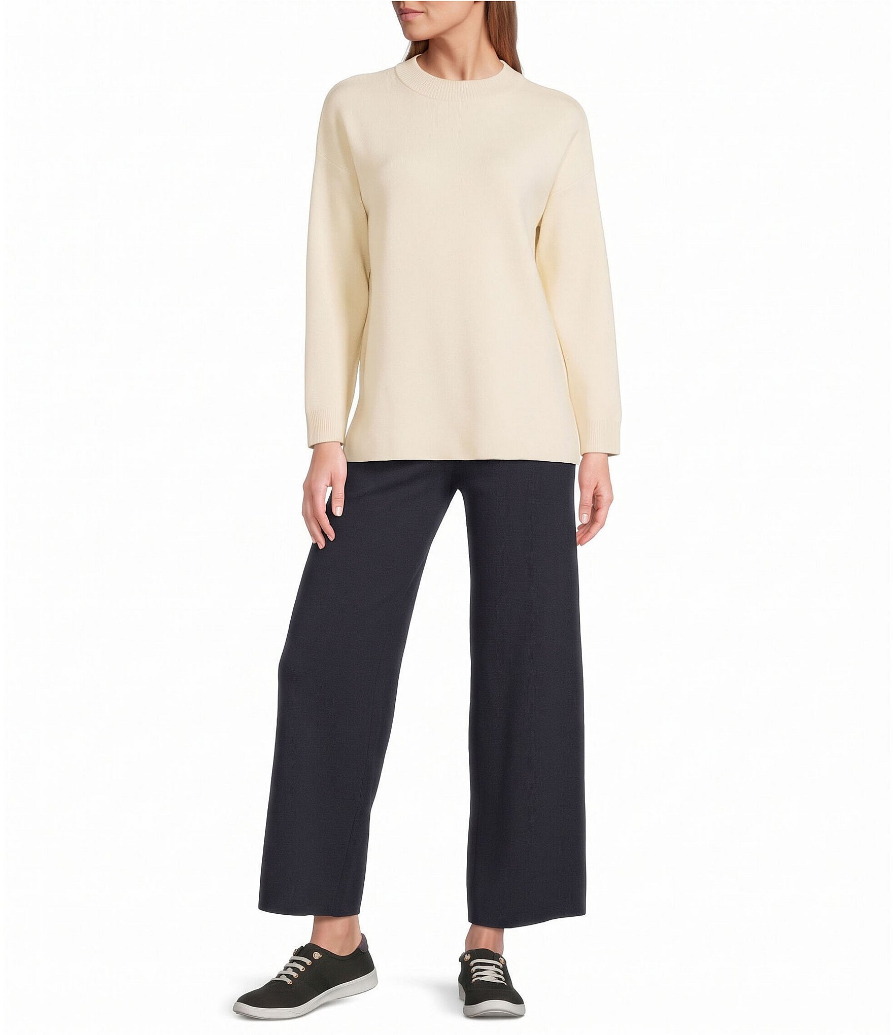 See And Be Seen Mock Neck Long Sleeve Pullover Top