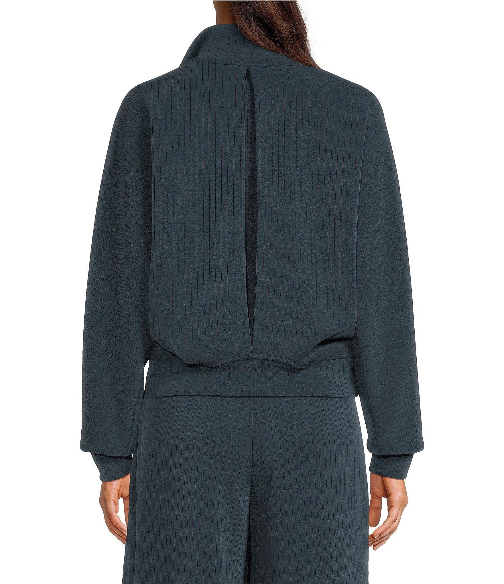 See and Be Seen Structured Stripe Zip Coordinating Jacket
