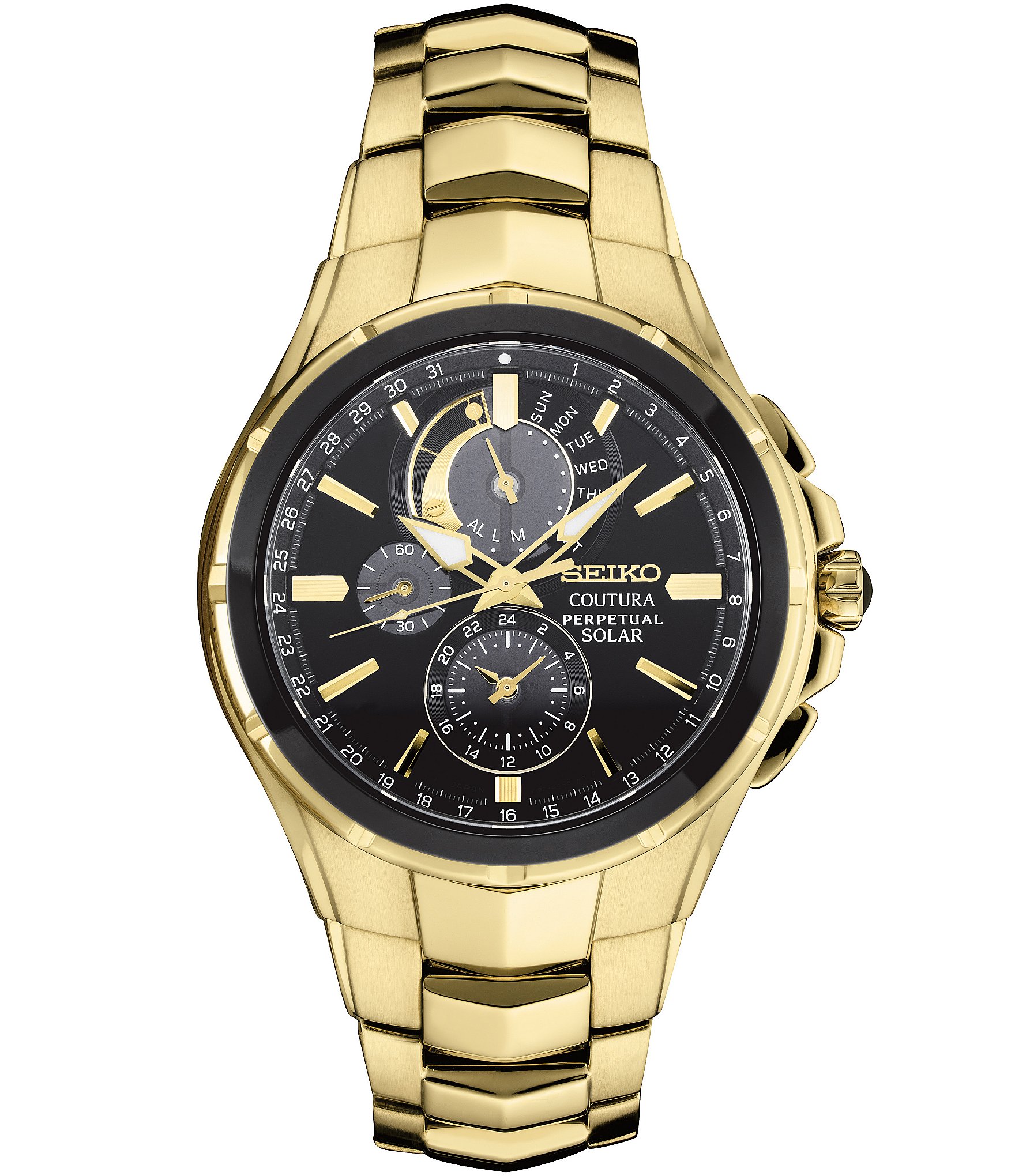 Seiko Men's Coutura Perpetual Alarm Chronograph Gold Bracelet | Dillard's