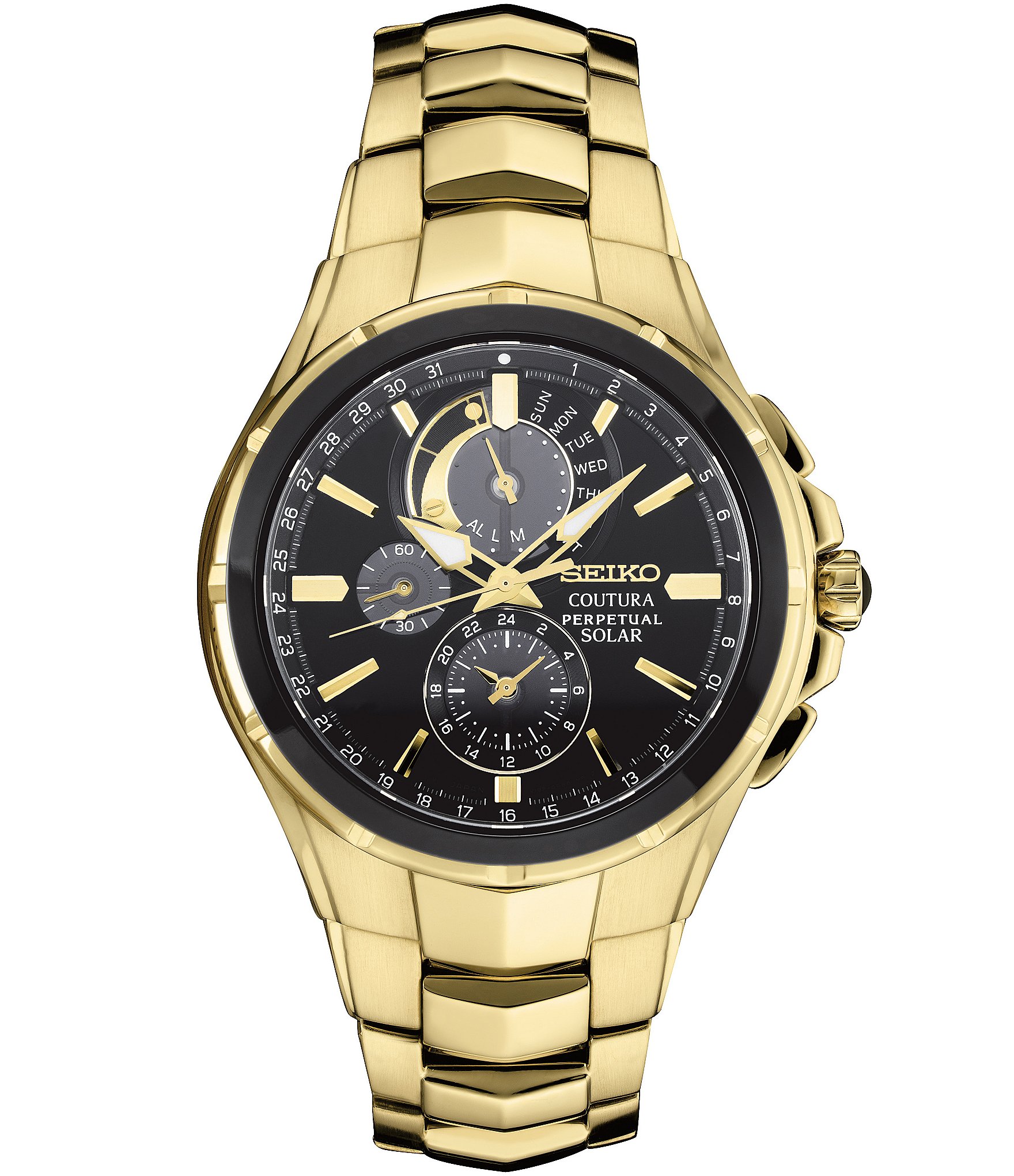 Seiko solar shop chronograph two tone