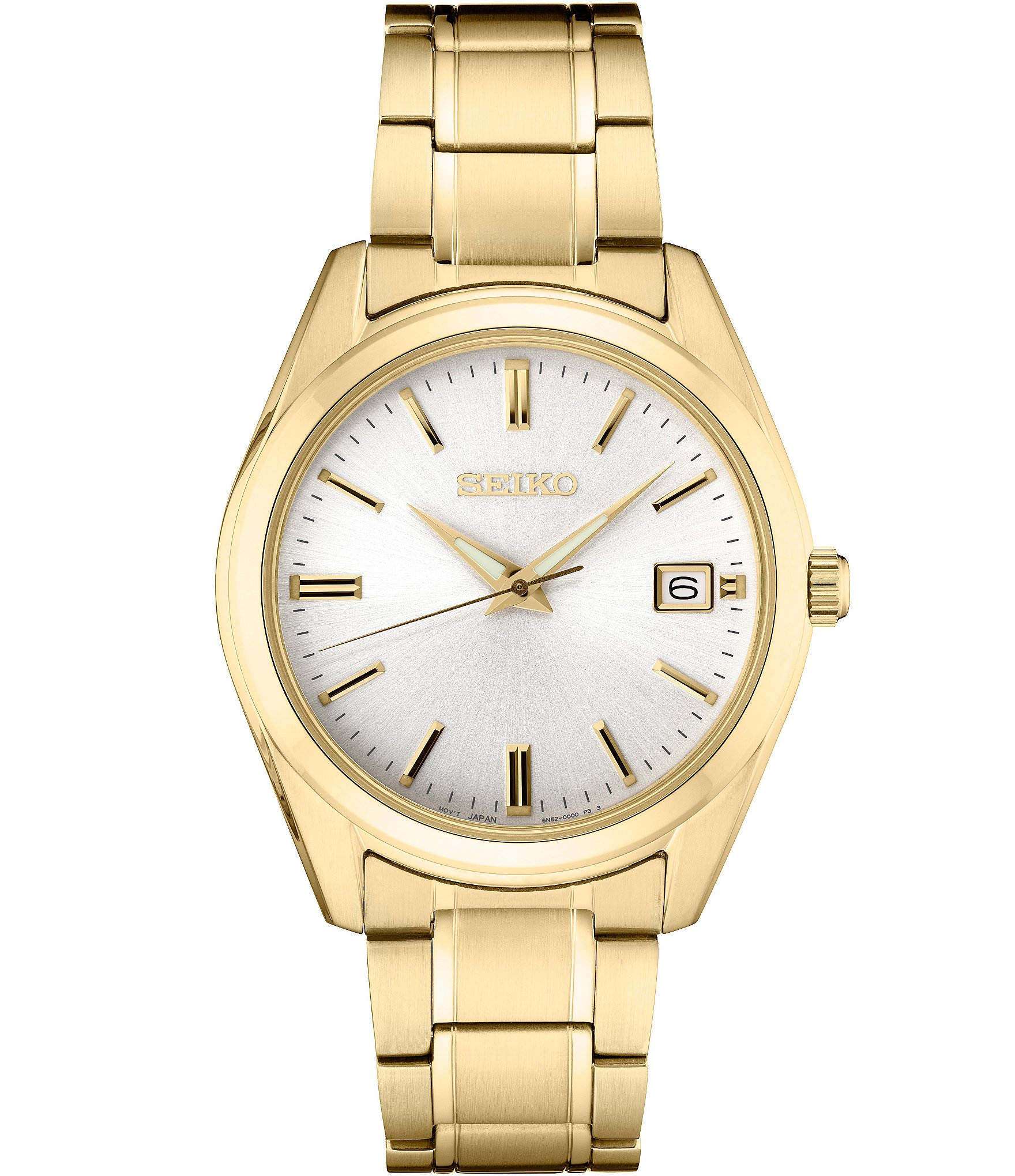 Men's Essential Quartz Analog White Dial Gold Stainless Steel Watch Dillard's