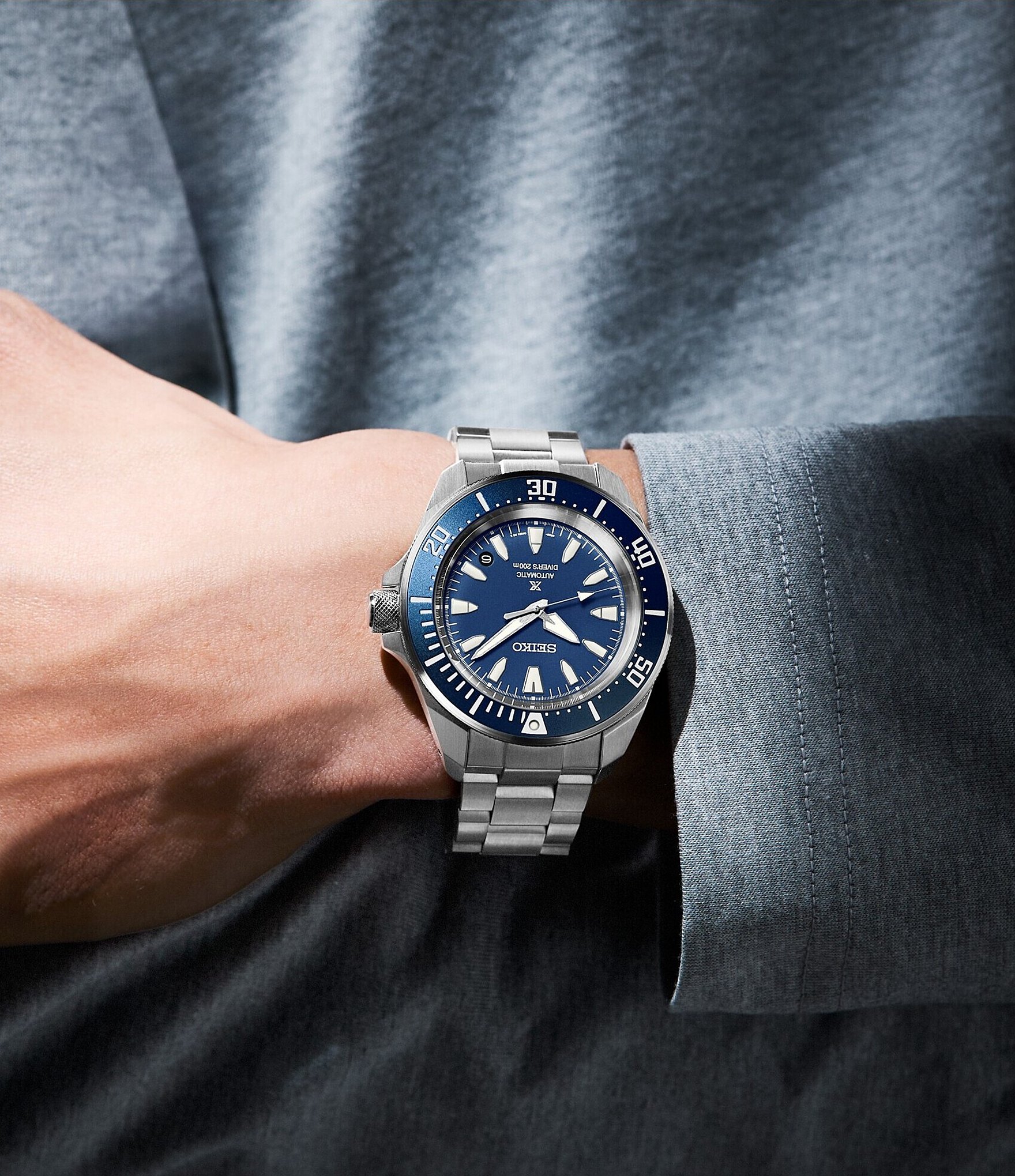Seiko Men's Prospex Diver Automatic Blue Dial Stainless Steel Bracelet Watch