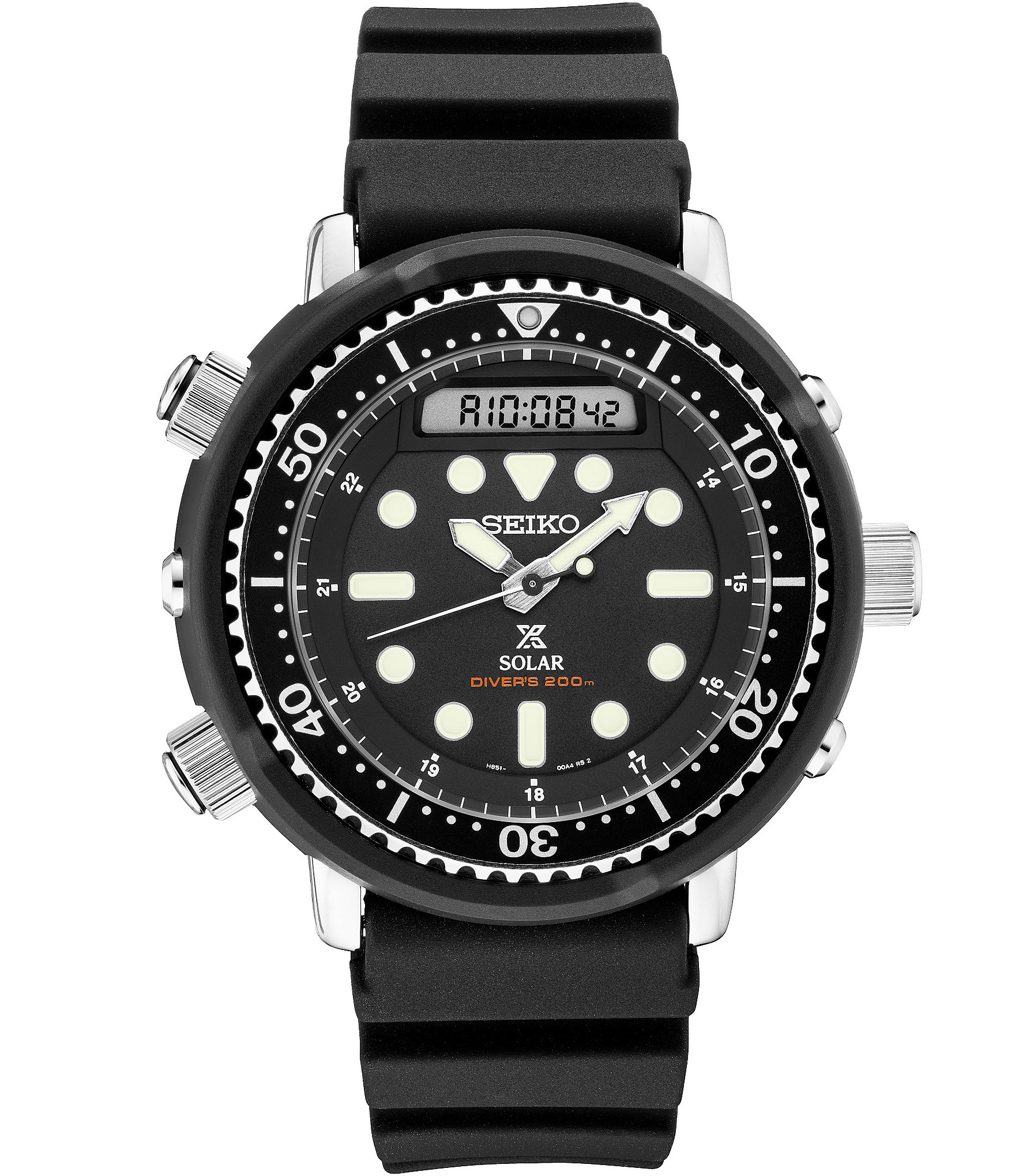 Seiko Men's Prospex Solar Hybrid Diver Black Silicone Strap Watch |  Dillard's