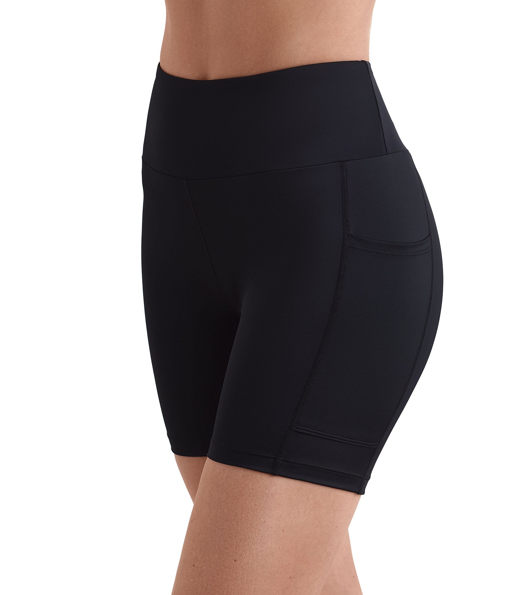 Shape Solver Divine Solid Yoga Waist Biker Swim Shorts