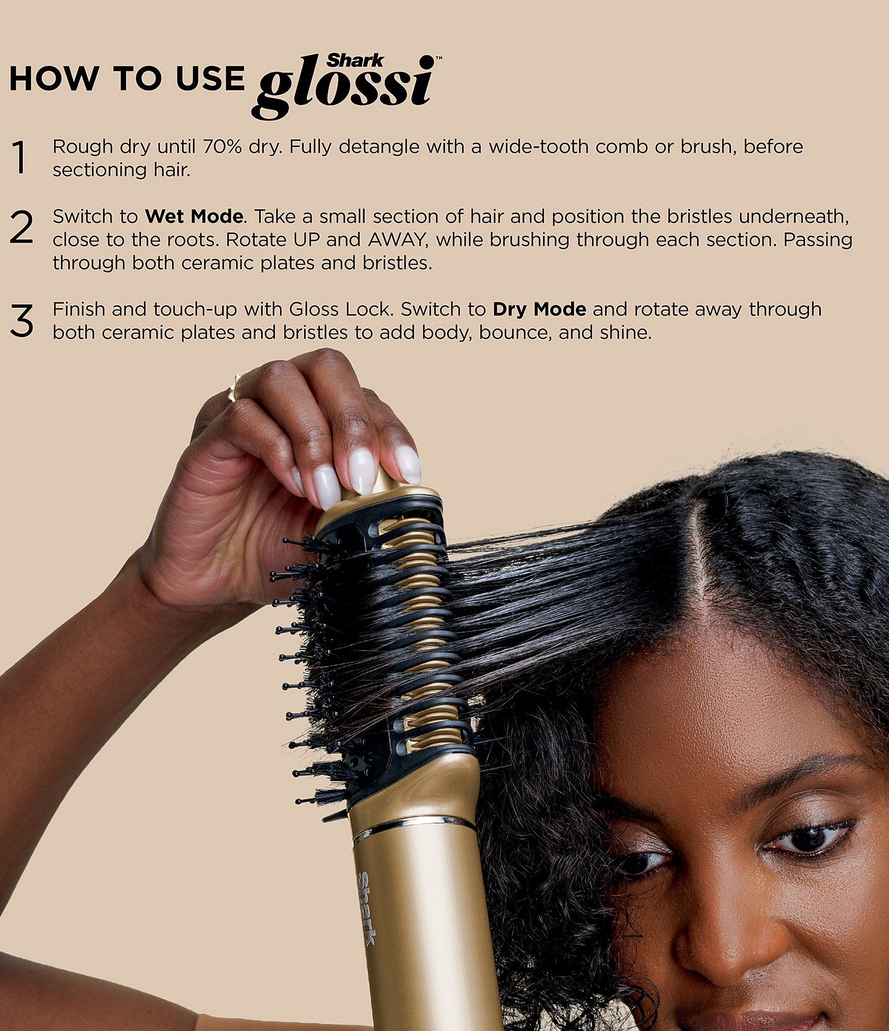 Shark Glam™ 5-In-1 Air Styler & Straightener With Diffuser Ceramic & Powerful Air Styling & Drying System