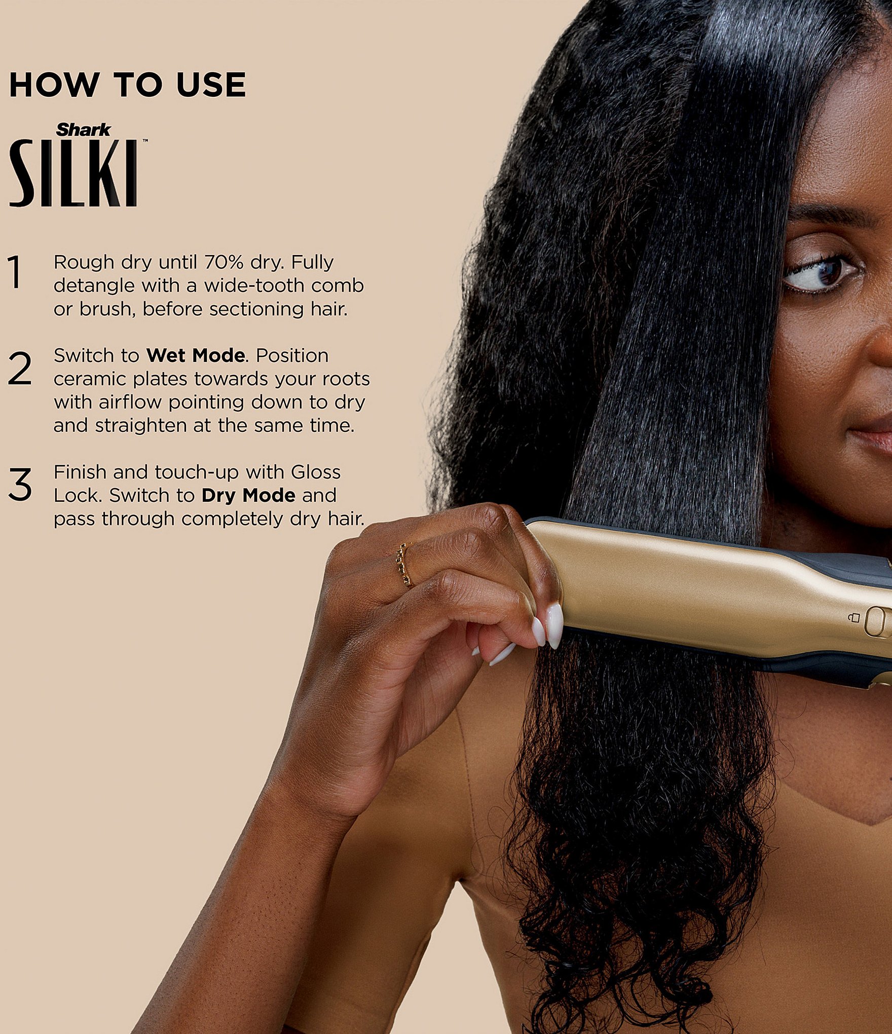Shark Glam™ 5-In-1 Air Styler & Straightener With Diffuser Ceramic & Powerful Air Styling & Drying System
