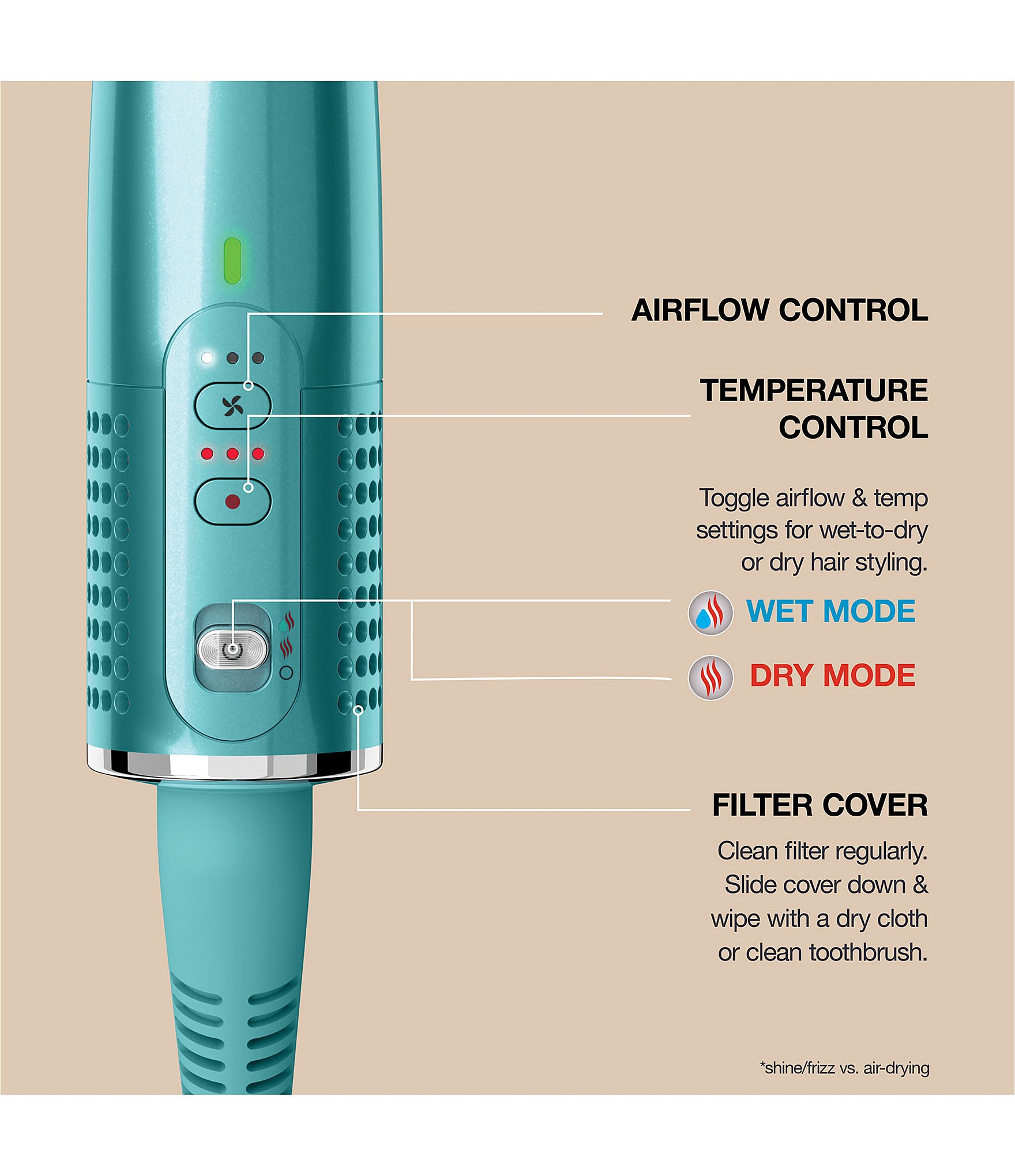 Shark Glossi™ 2-In-1 Hot Tool And Air Glosser Hair Brush