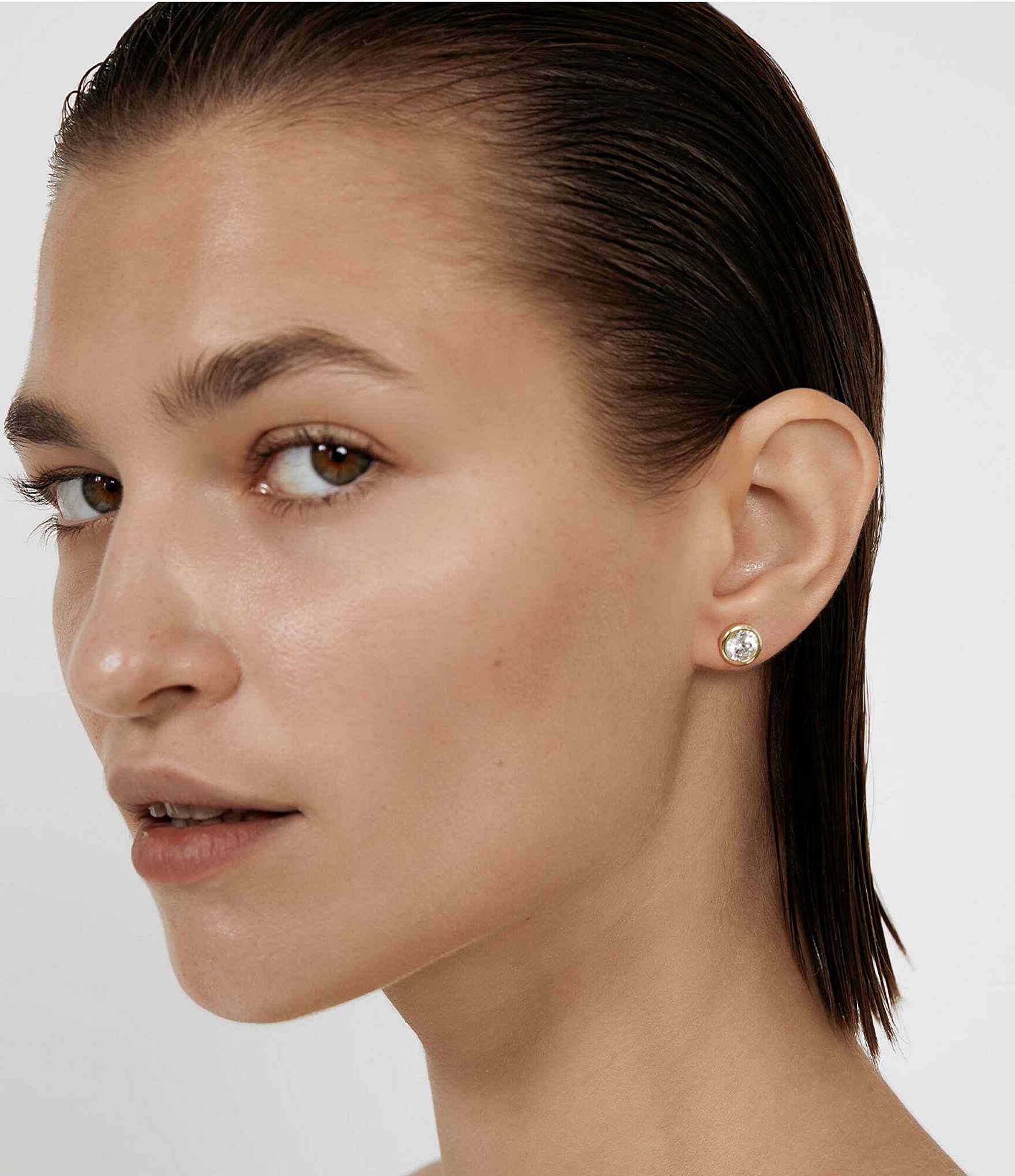 SHASHI Bezel Solitaire Stud Earrings