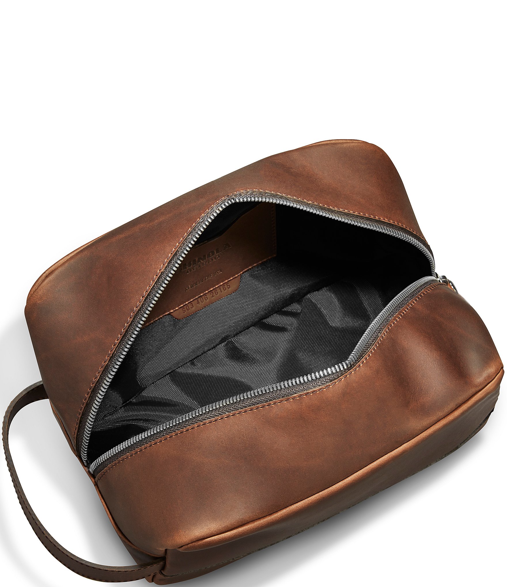 SHINOLA Zip Leather Travel Kit Navigator