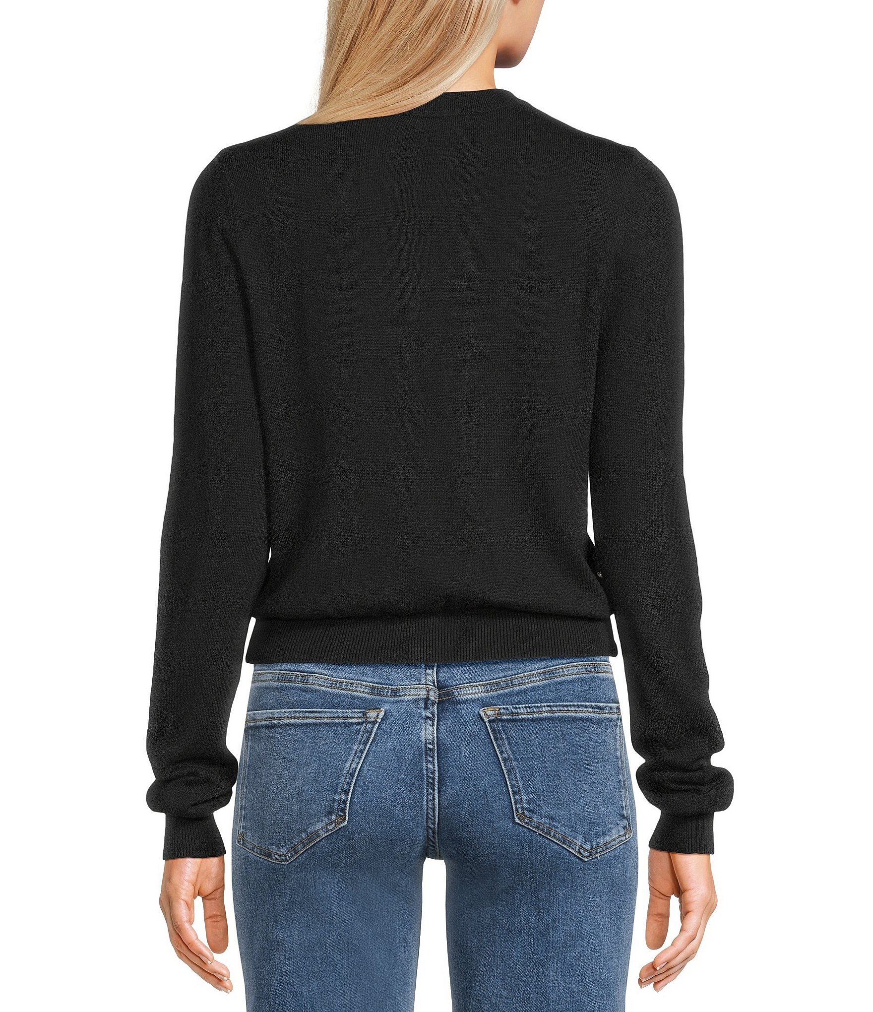 Signature 8 Cashmere Blend Rhinestone Allover Sweater