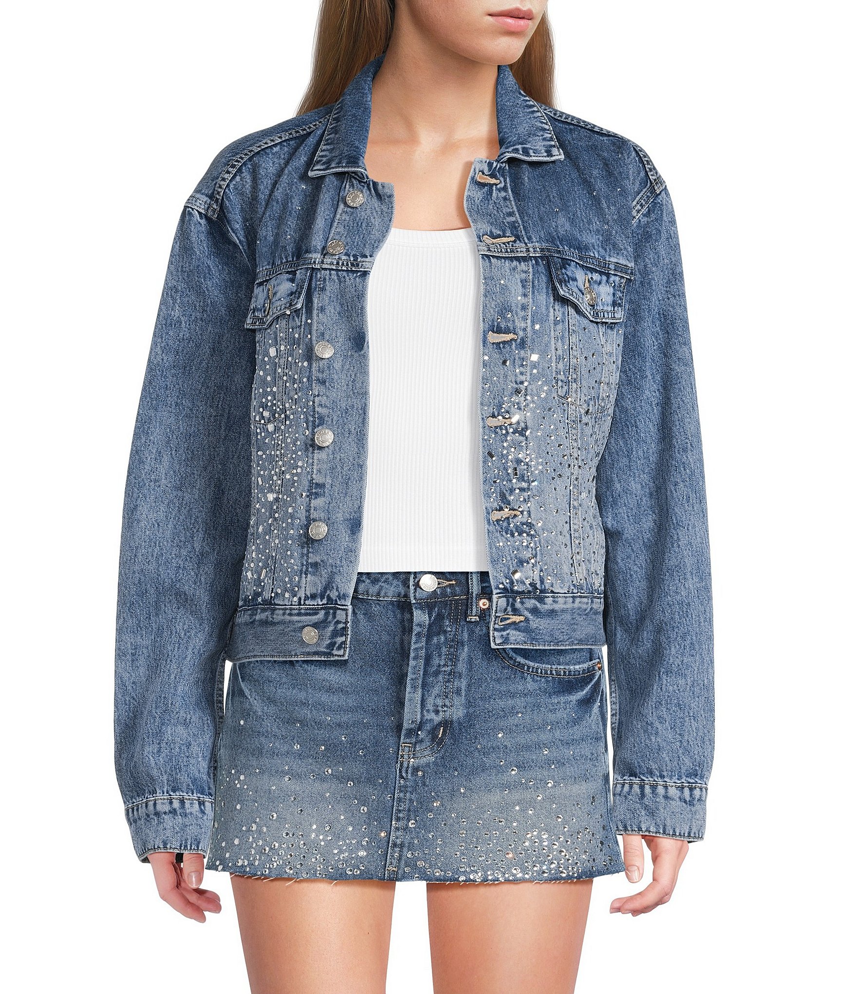 Signature 8 Embellished Coordinating Denim Jacket