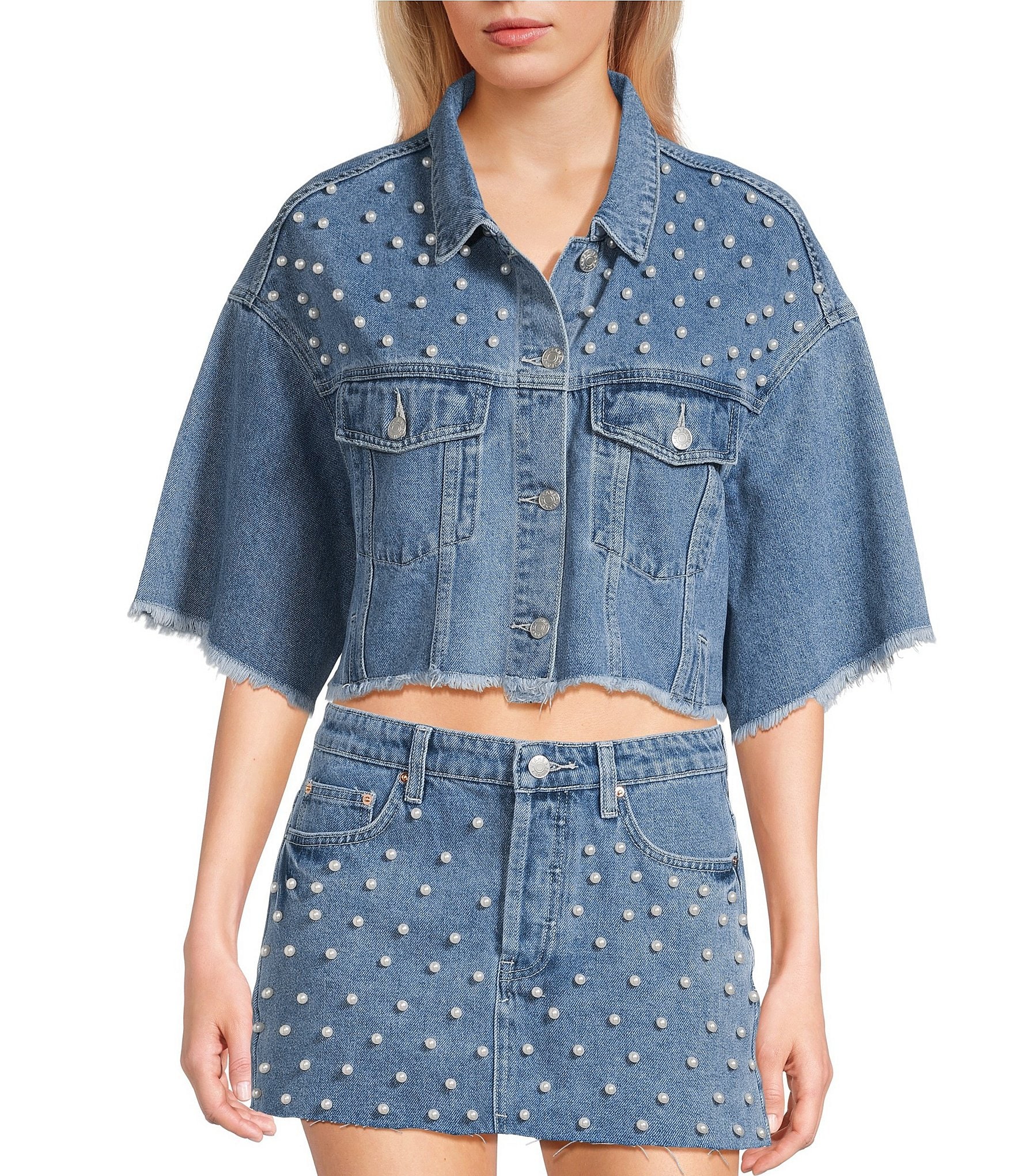 Signature 8 Pearl Denim Short Sleeve Coordinating Top