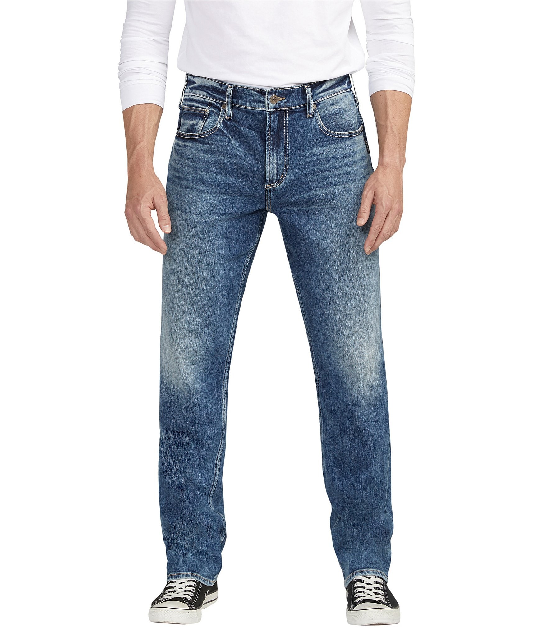 Silver Jeans Co. Eddie Classic Athletic Tapered Leg Denim Jeans | Dillard's
