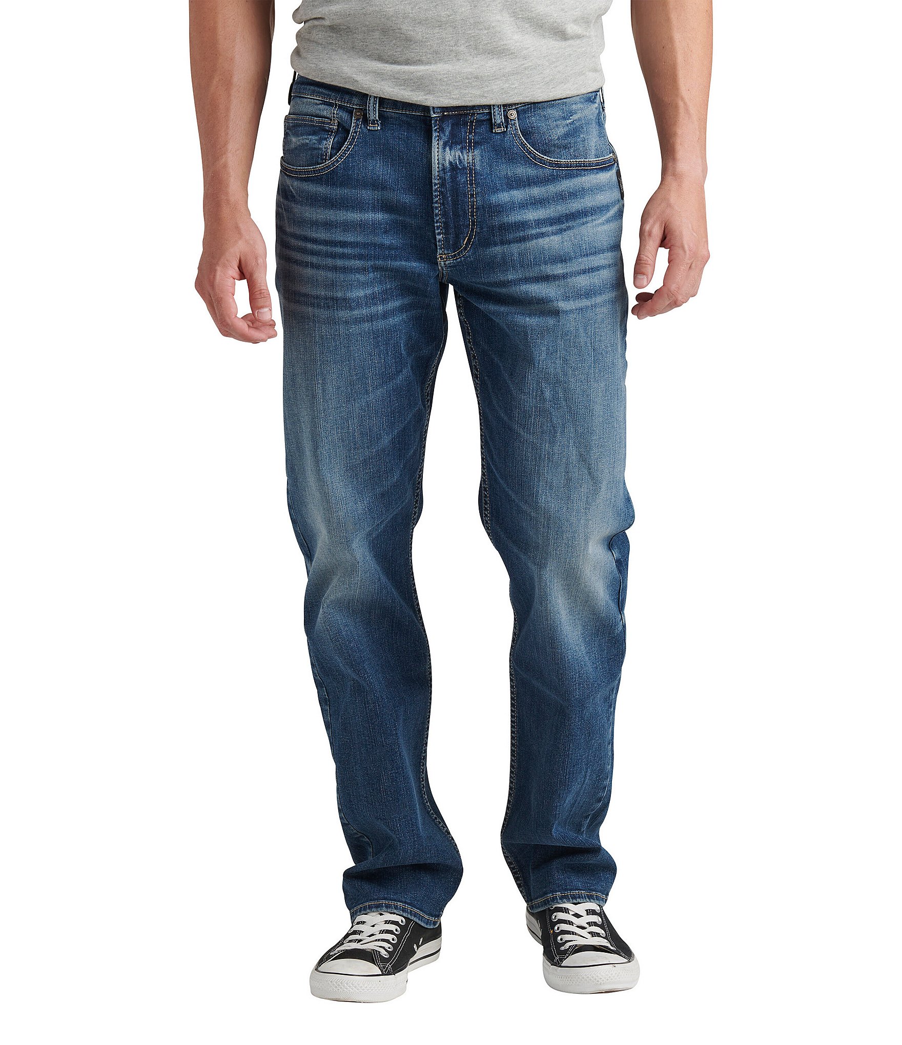 Silver Jeans Co. Eddie Relaxed-Fit Tapered-Leg Jeans | Dillard's