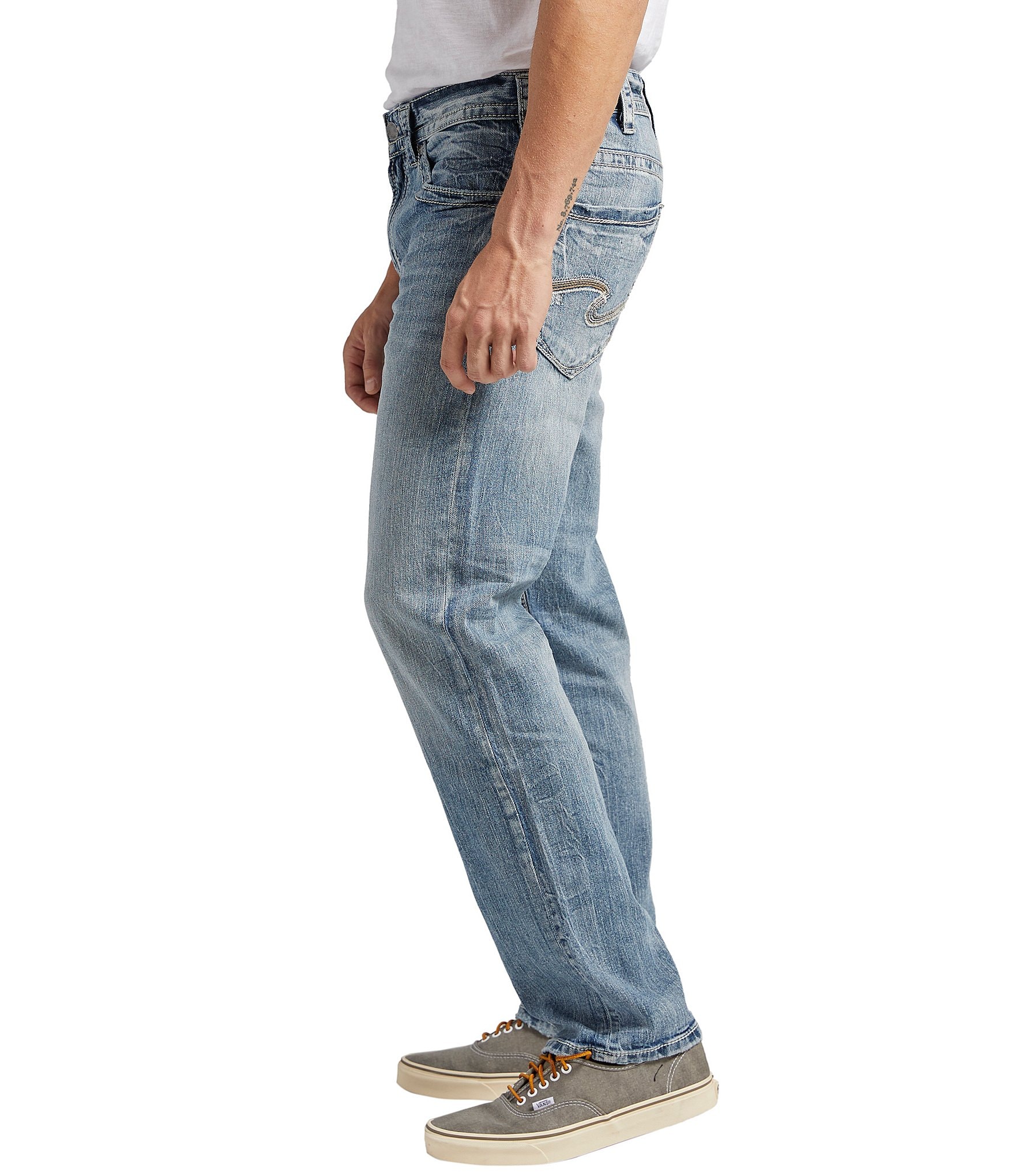 Silver Jeans Co. Eddie Relaxed Light Tapered-Fit Jeans