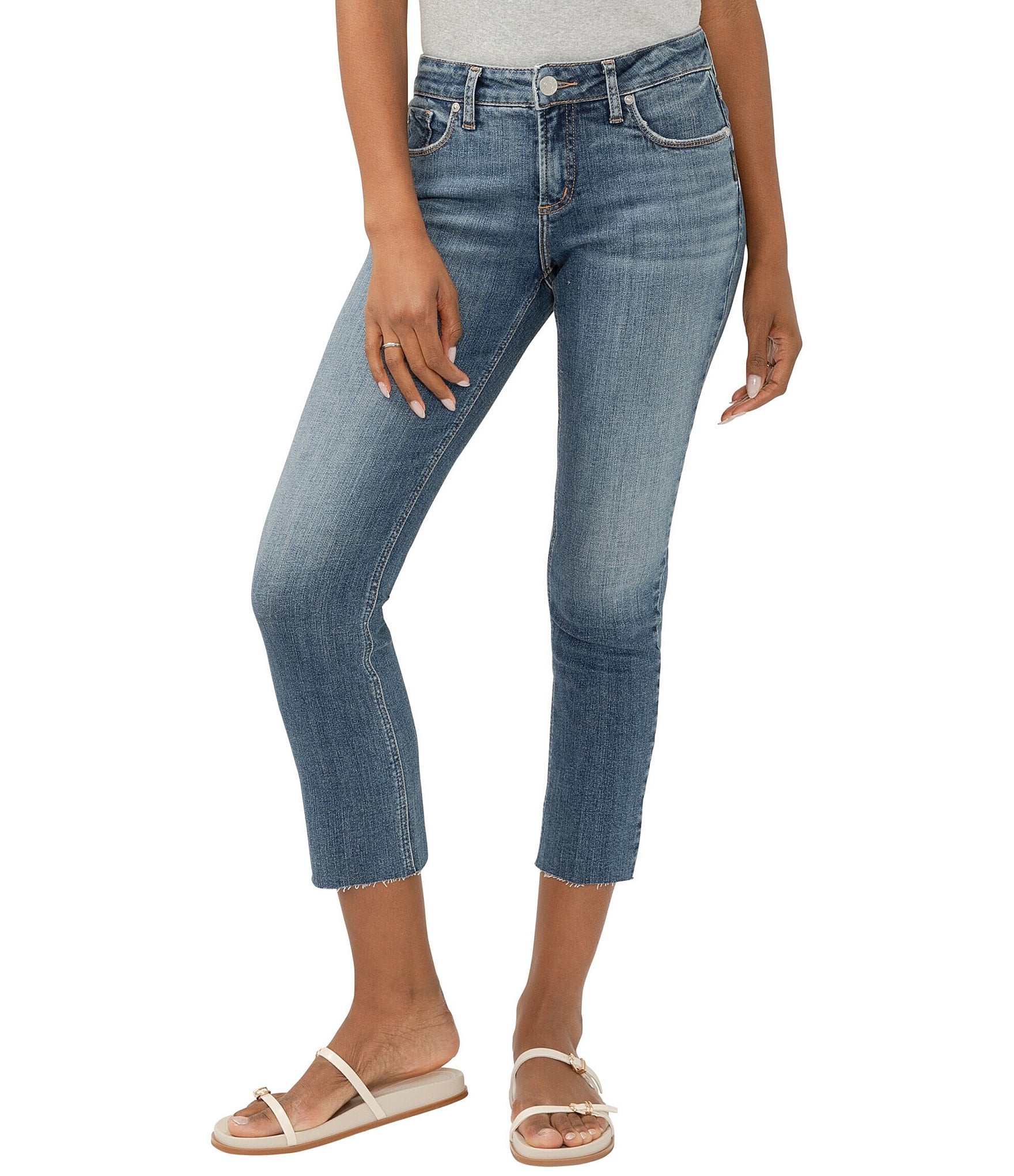 Silver Jeans Co. Elyse Ankle Skinny Straight Denim Jeans