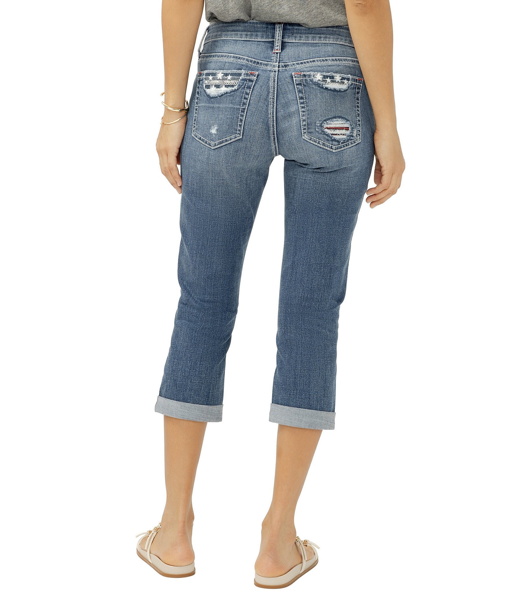 Silver Jeans Co. Elyse Mid Rise Americana Capri Pants