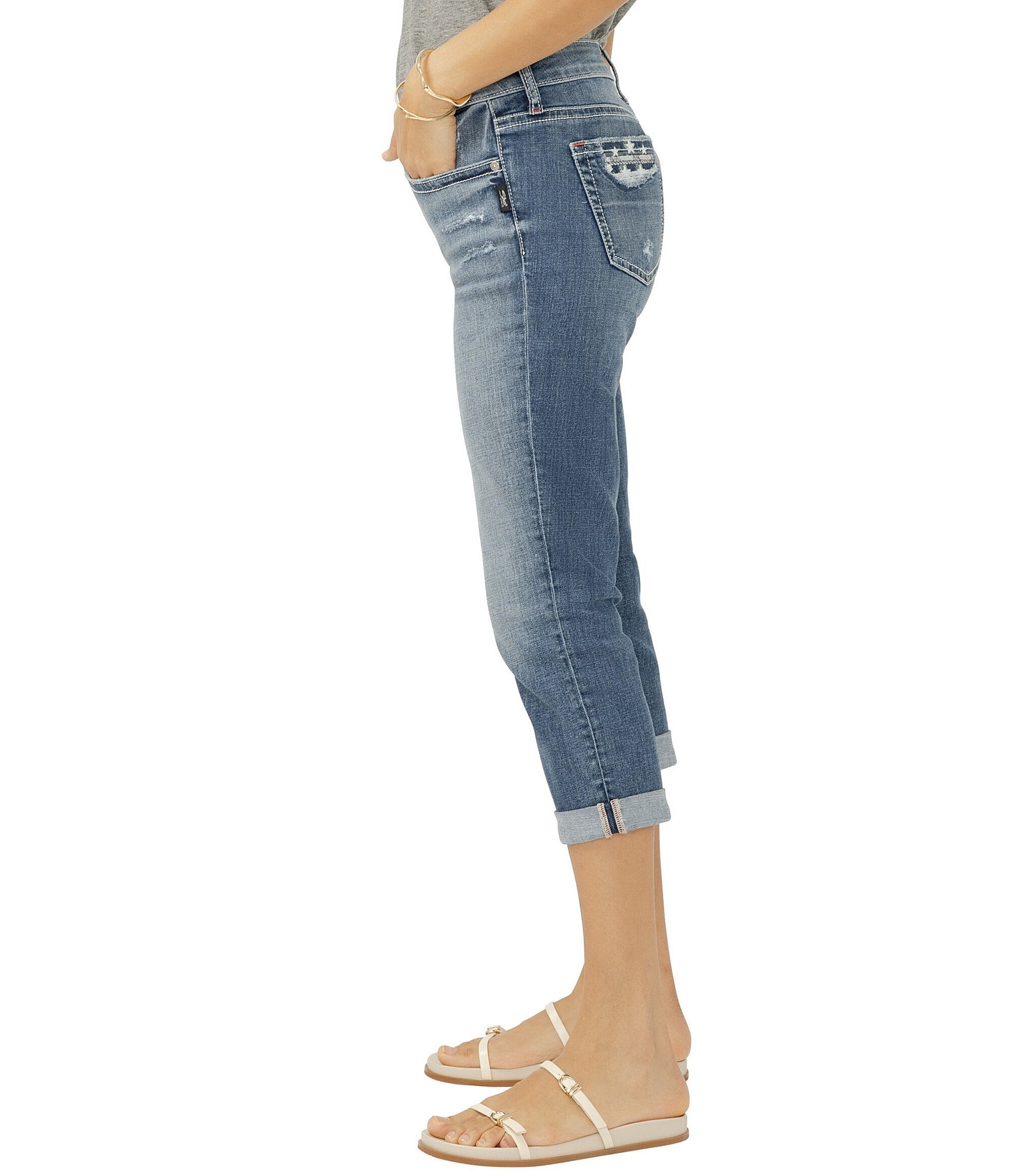 Silver Jeans Co. Elyse Mid Rise Americana Capri Pants