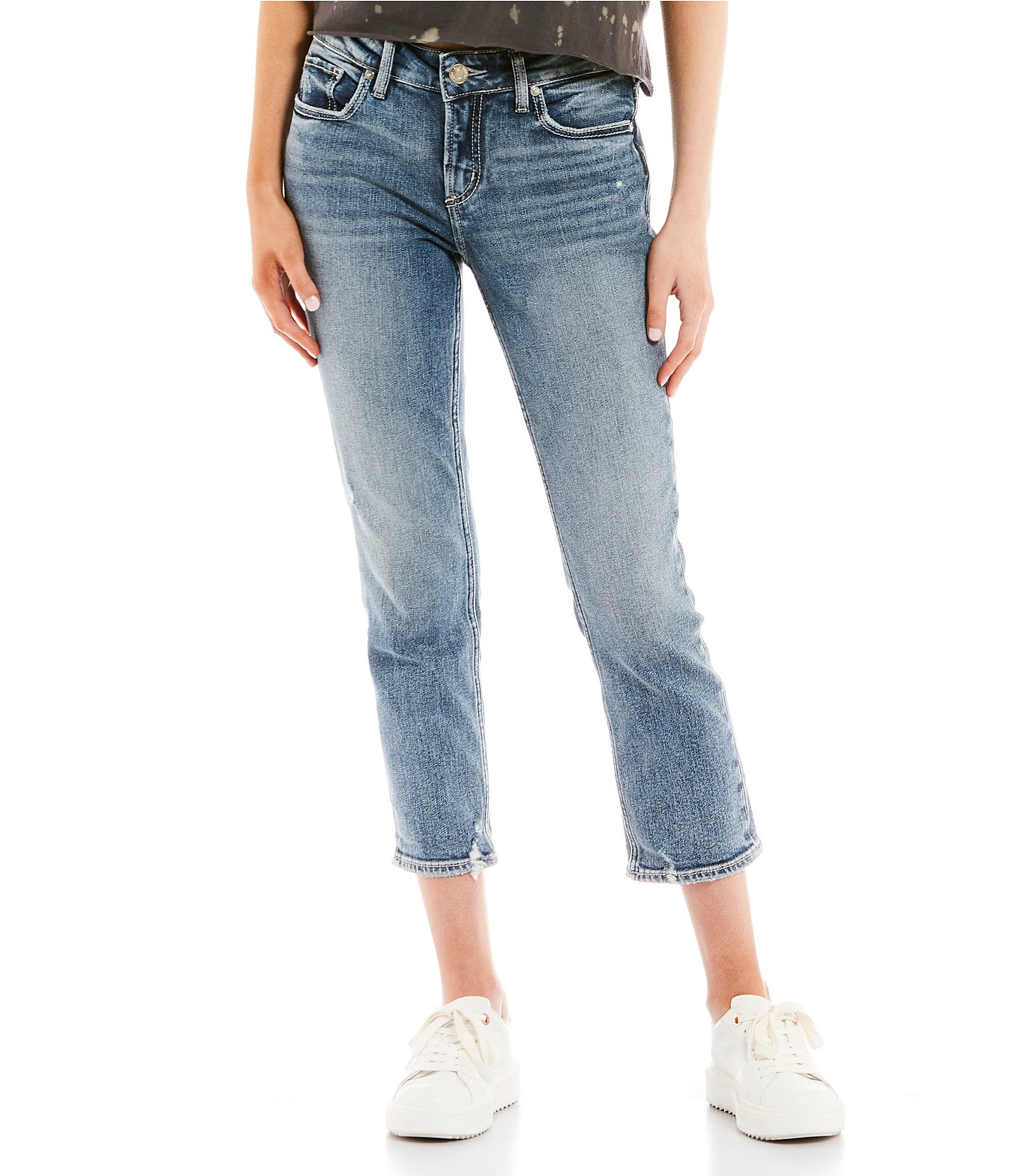 Silver Jeans Co. Elyse Mid Rise 23.5  Inseam Capri Jeans | Dillard's