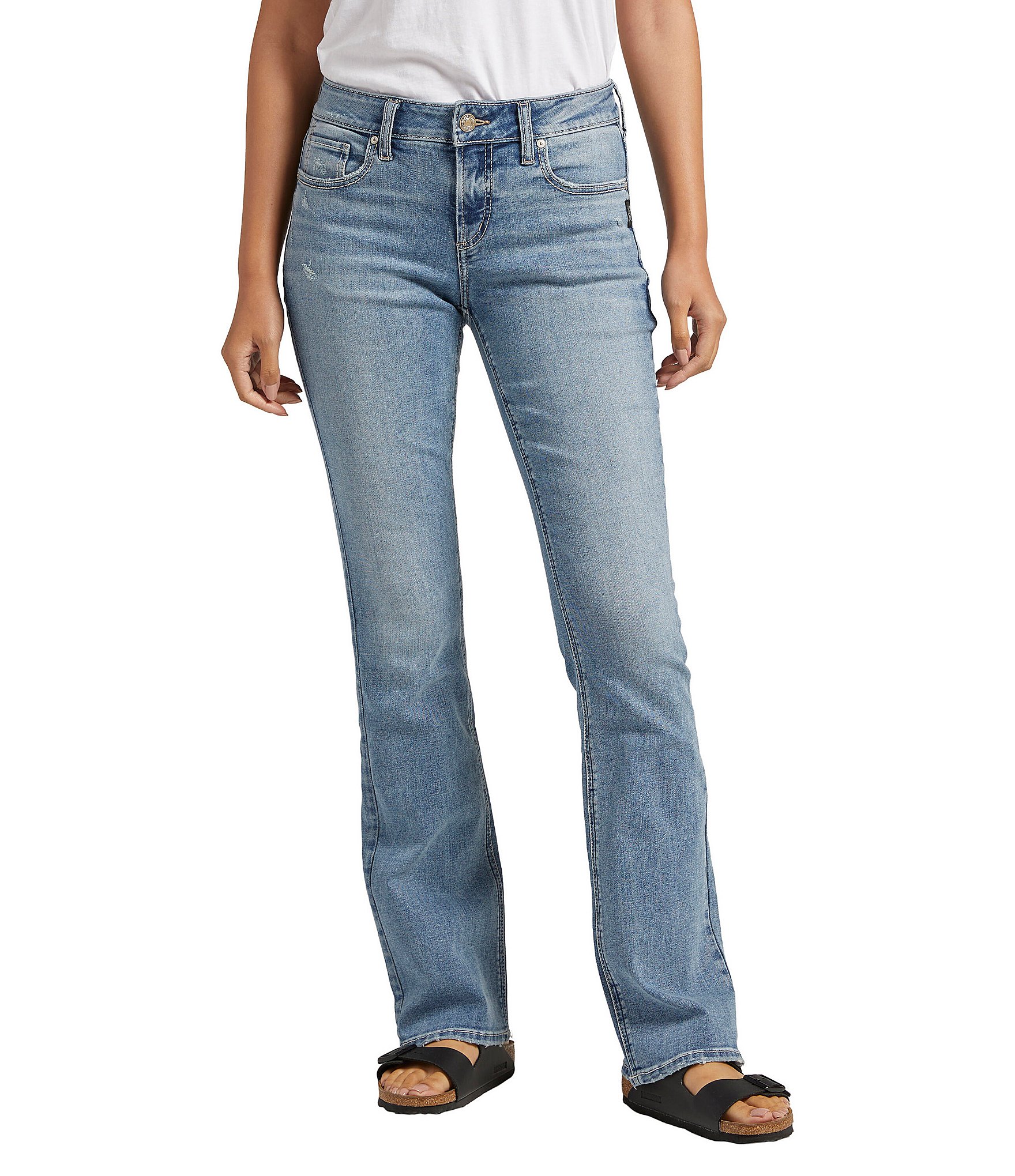 Silver Jeans Co. Elyse Mid Rise Waist Slim Bootcut Jeans | Dillard's
