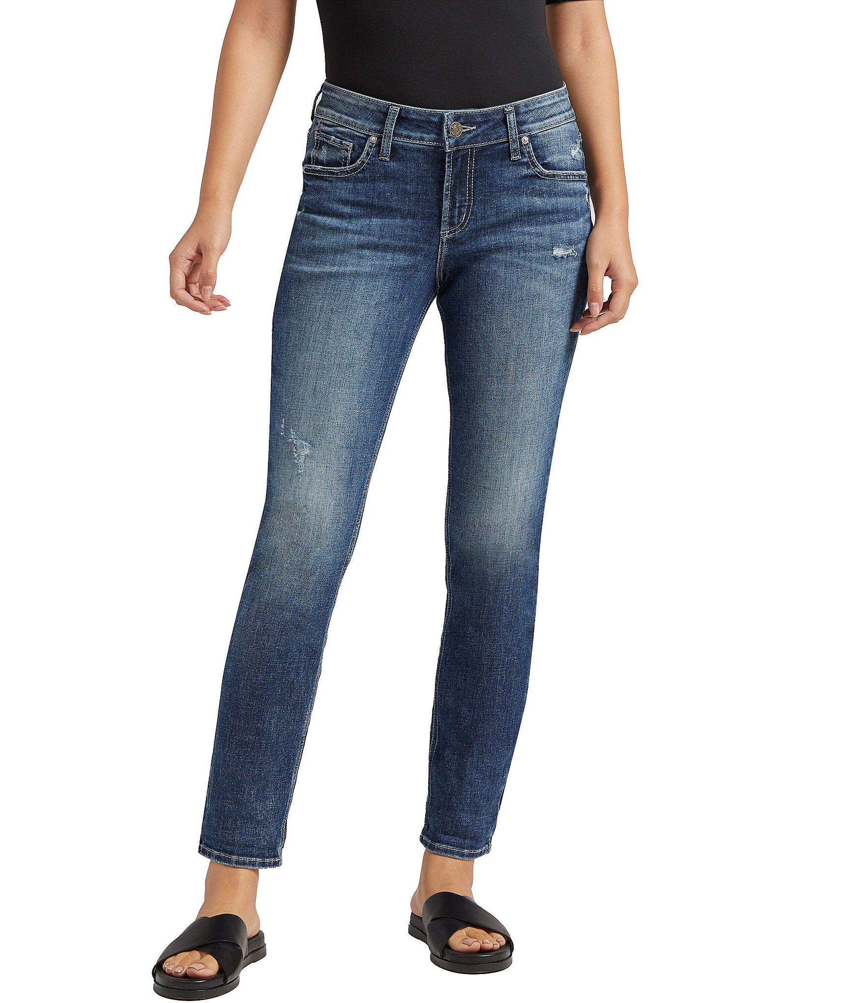Silver Jeans Co. Elyse Mid Rise Straight Jeans | Dillard's