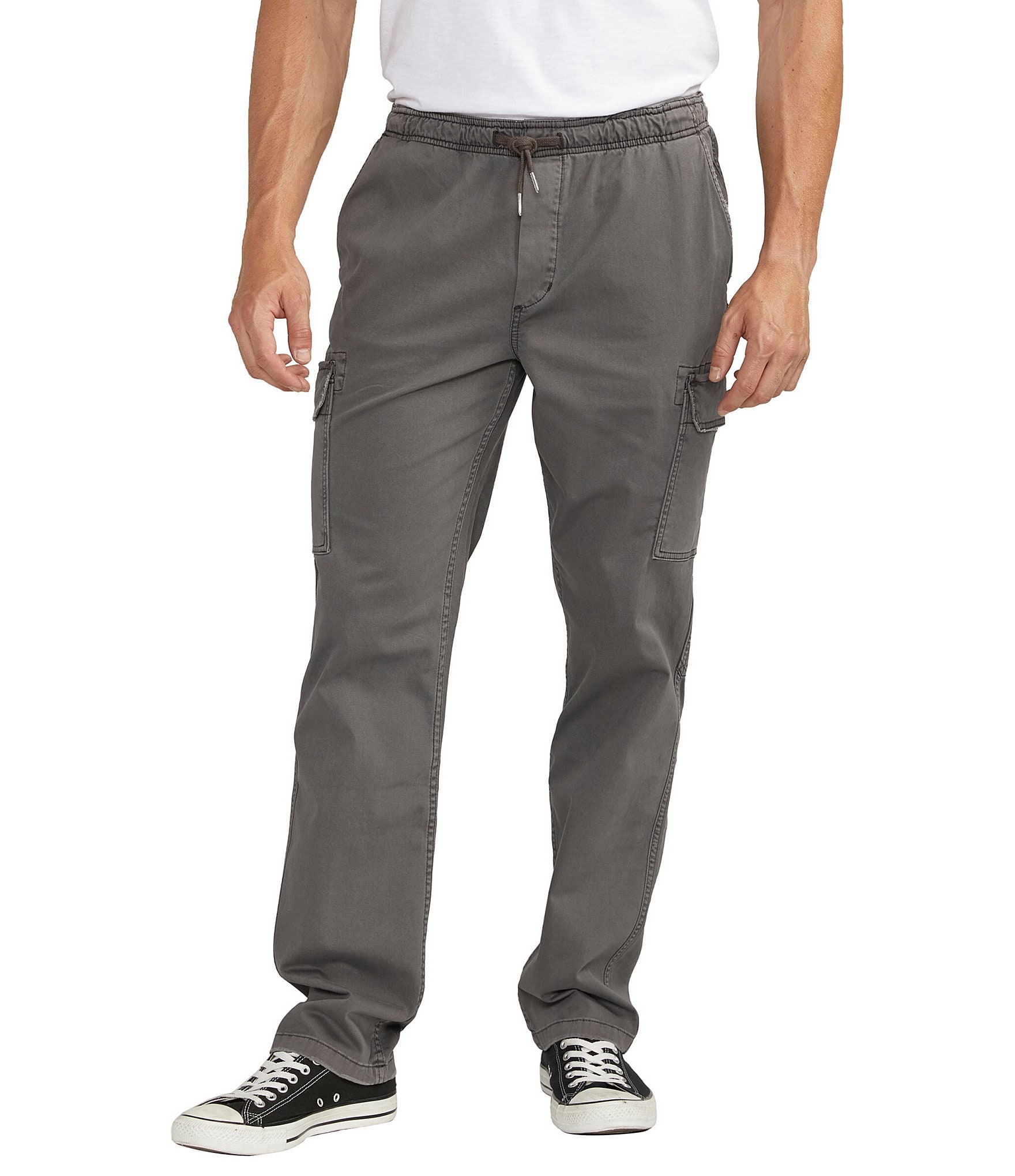 SILVER JEANS Silver Jeans Stretch Twill Jogger Cargo Pants with Elastic Cuff
