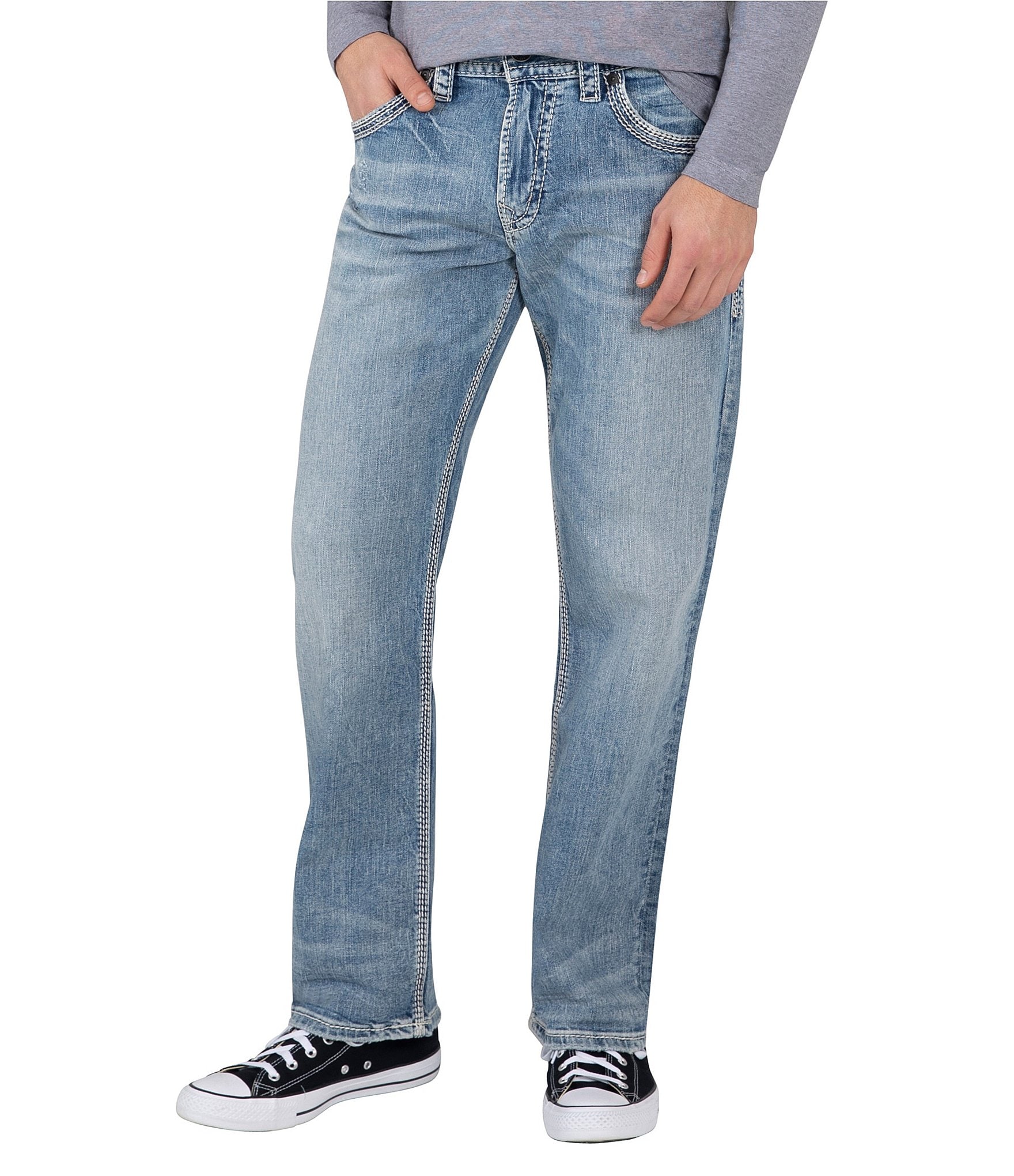 Silver Jeans Co. Gordie Loose Fit Straight-Leg Jeans | Dillard's
