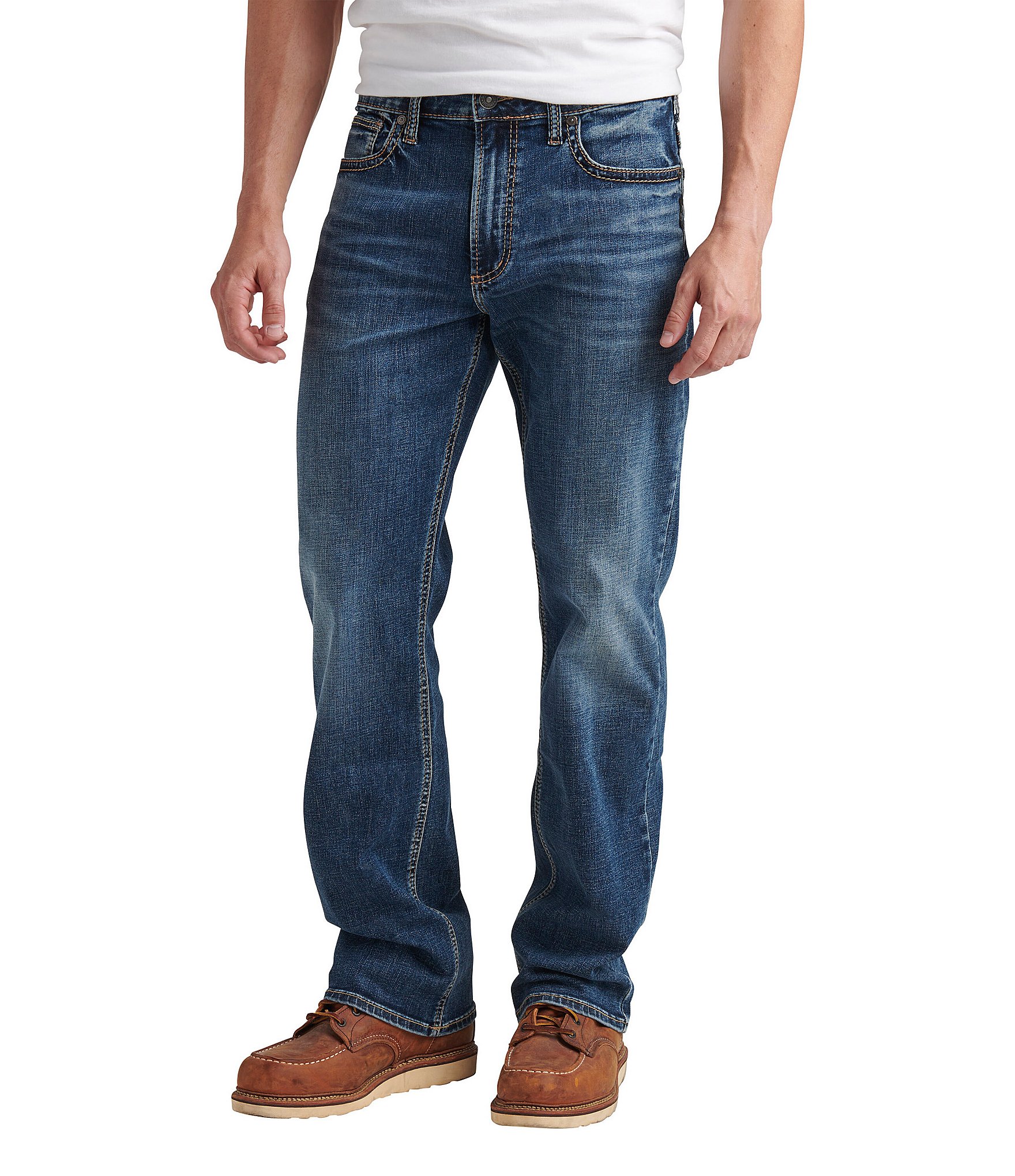 undergrundsbane sy inflation Silver Jeans Co. Gordie Loose Fit Straight Leg Dark Eco Washed Blue Jeans |  Dillard's