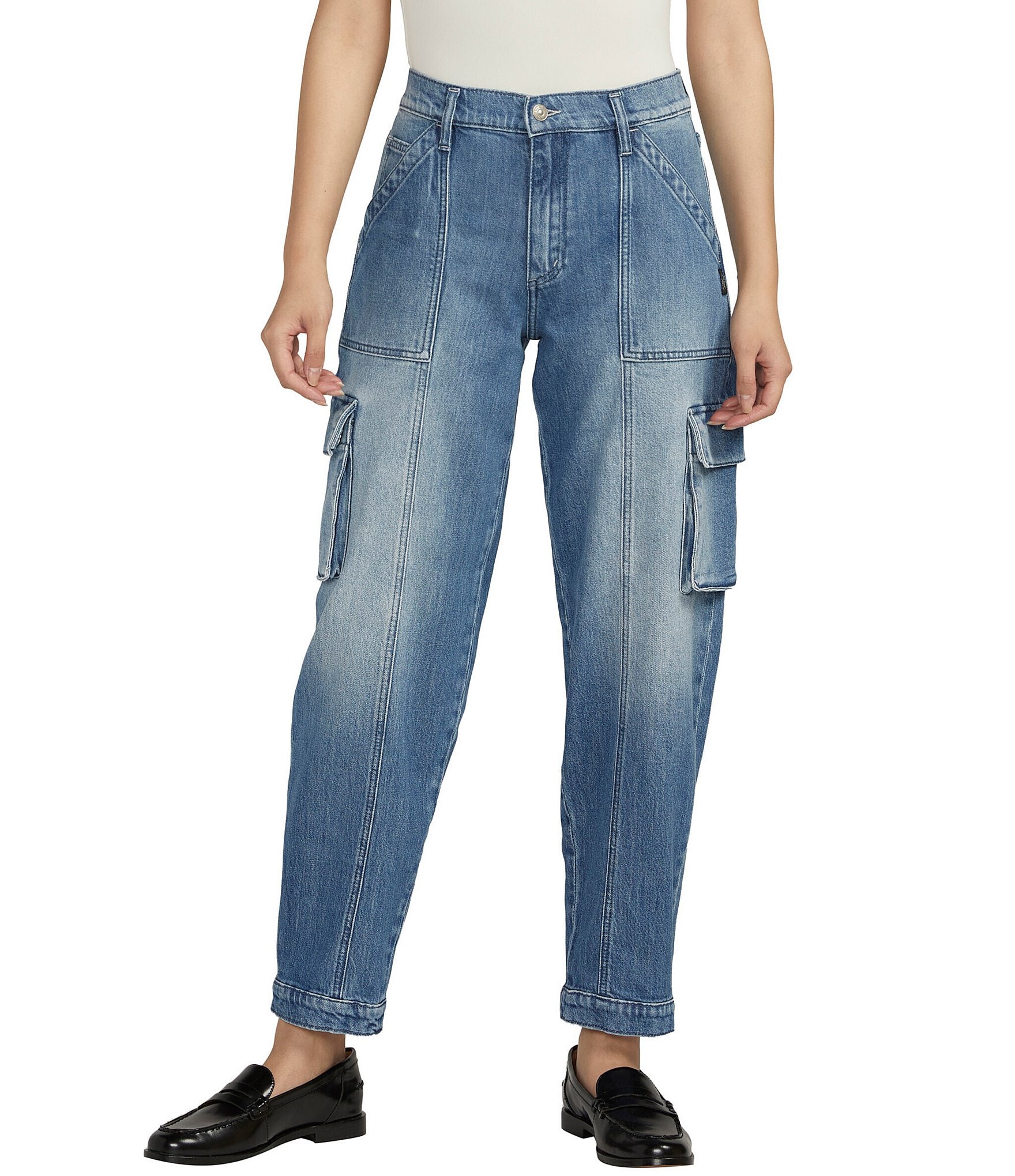 Silver Jeans Co. High Rise Denim Tapered Cargo Jeans | Dillard's