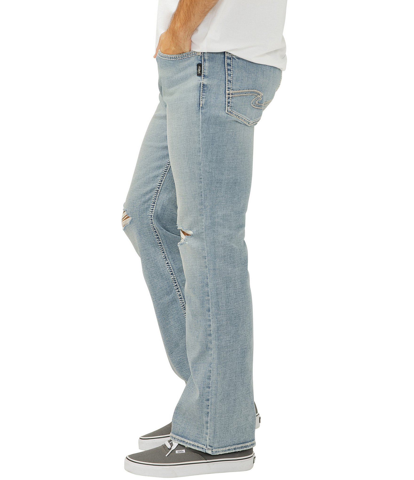 Silver Jeans Co. Jace Slim Fit Distressed Bootcut Jeans