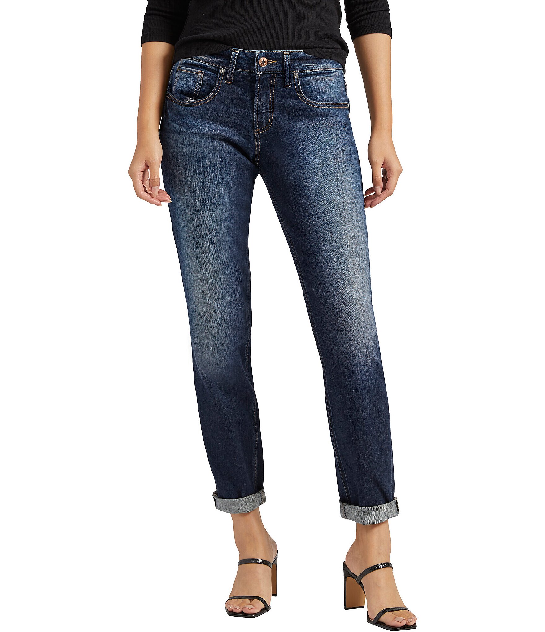 Silver Jeans Co. Mid Rise Boyfriend Full Length Jeans | Dillard's