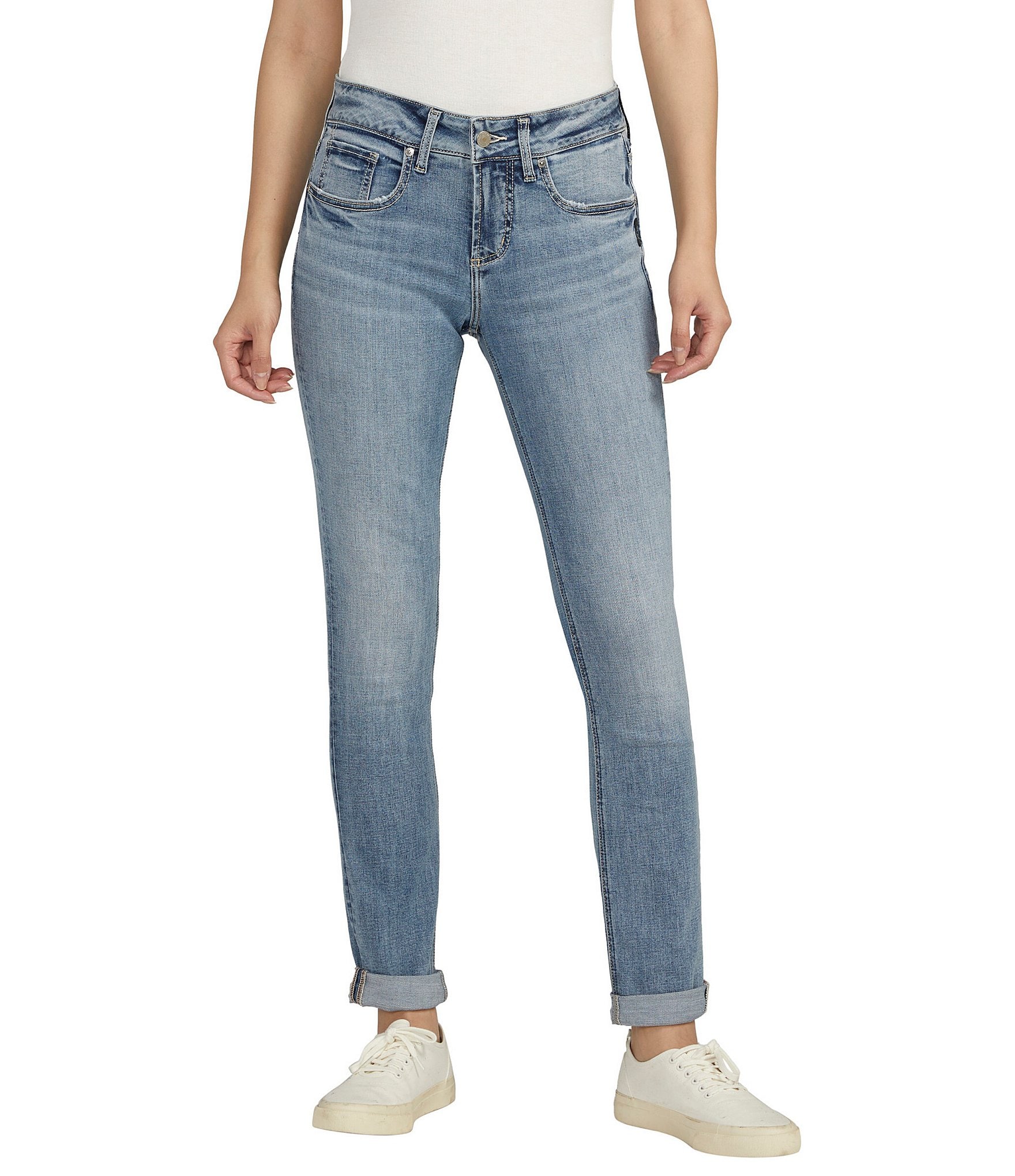 Silver Jeans Co. Mid Rise Girlfriend Straight Leg Jeans | Dillard's