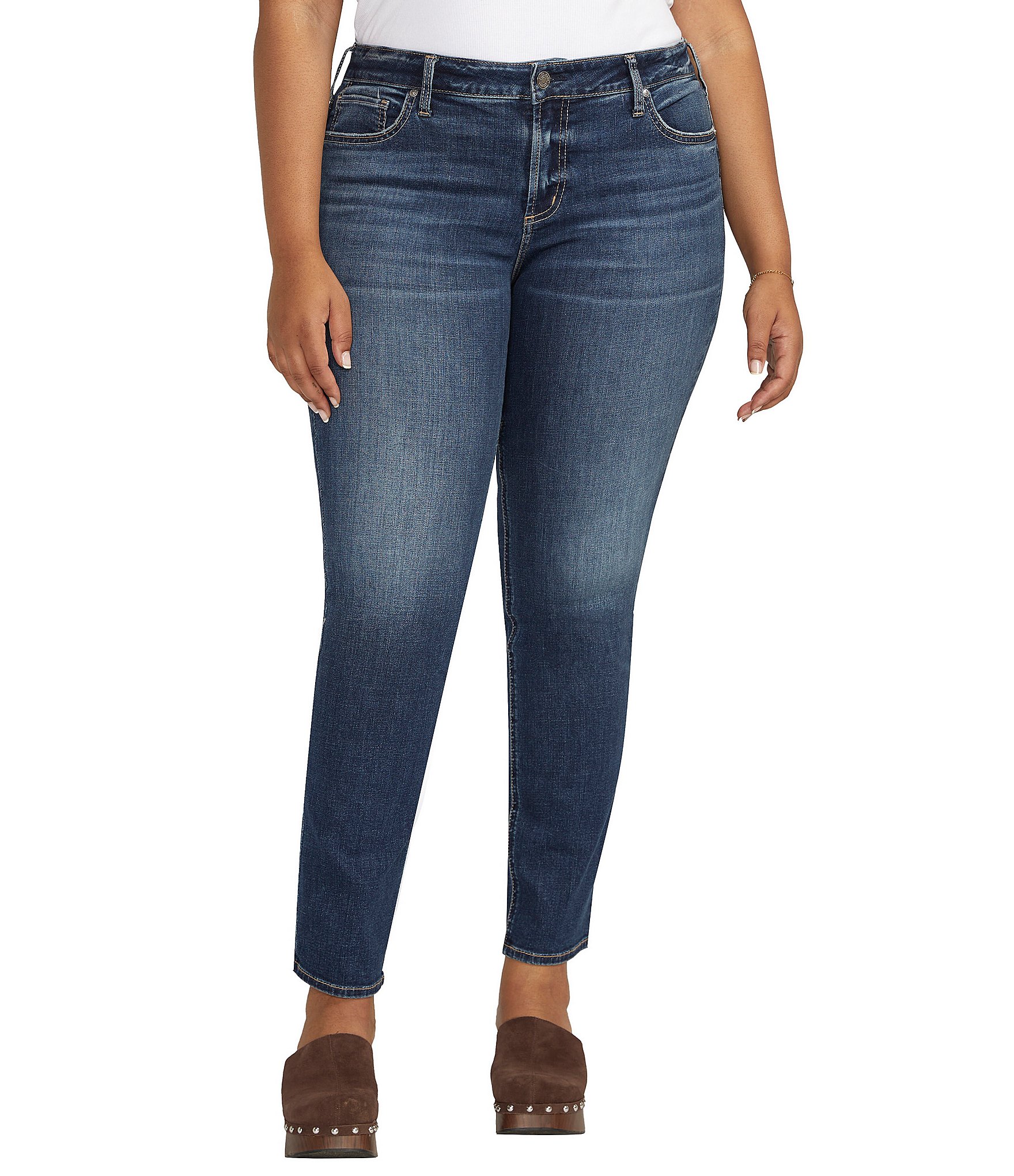Silver Jeans Co. Plus Size Elyse Mid Rise Skinny Jeans | Dillard's