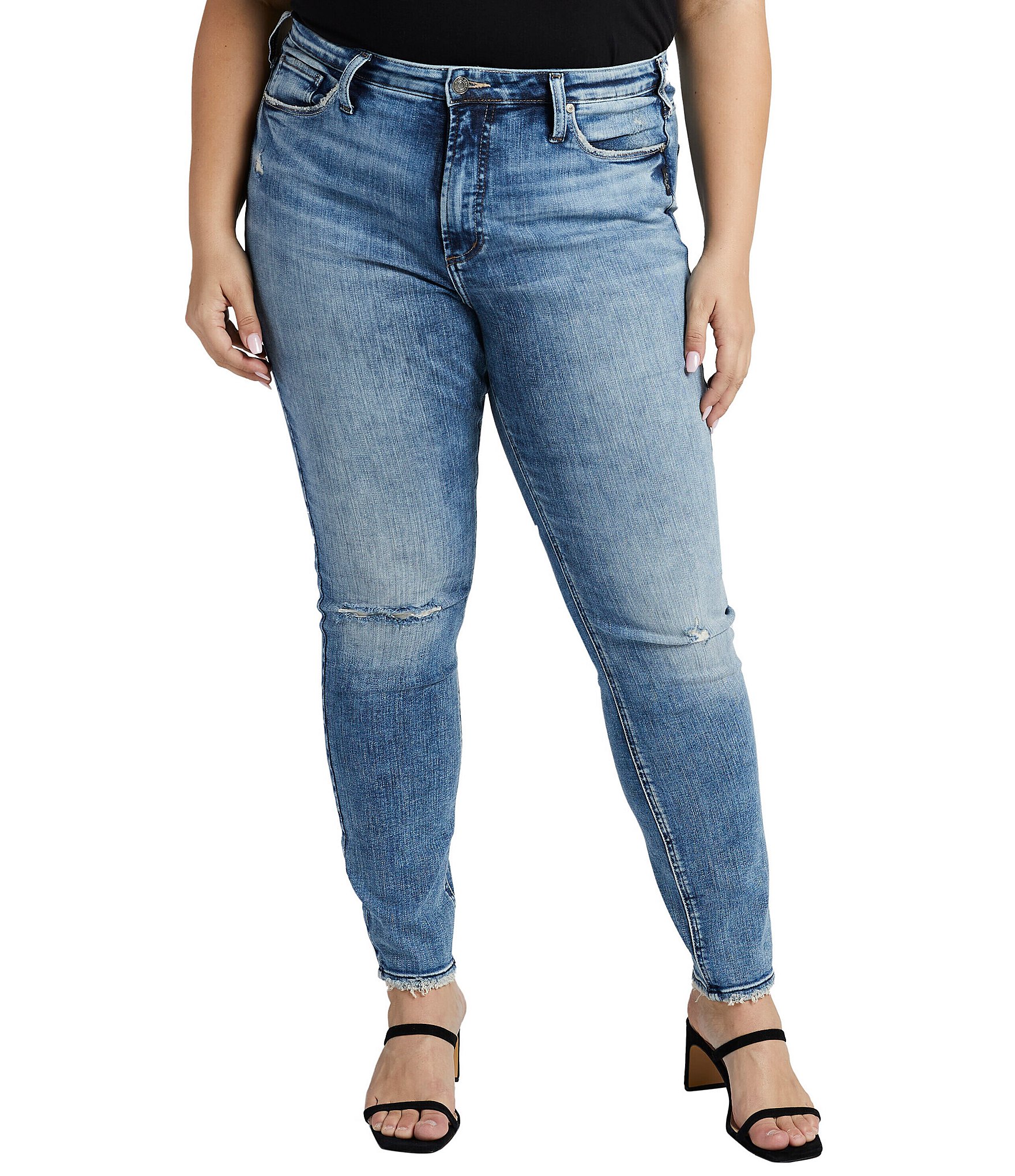 Silver Jeans Co. Plus Size High Waisted Skinny Leg Denim Jeans | Dillard's