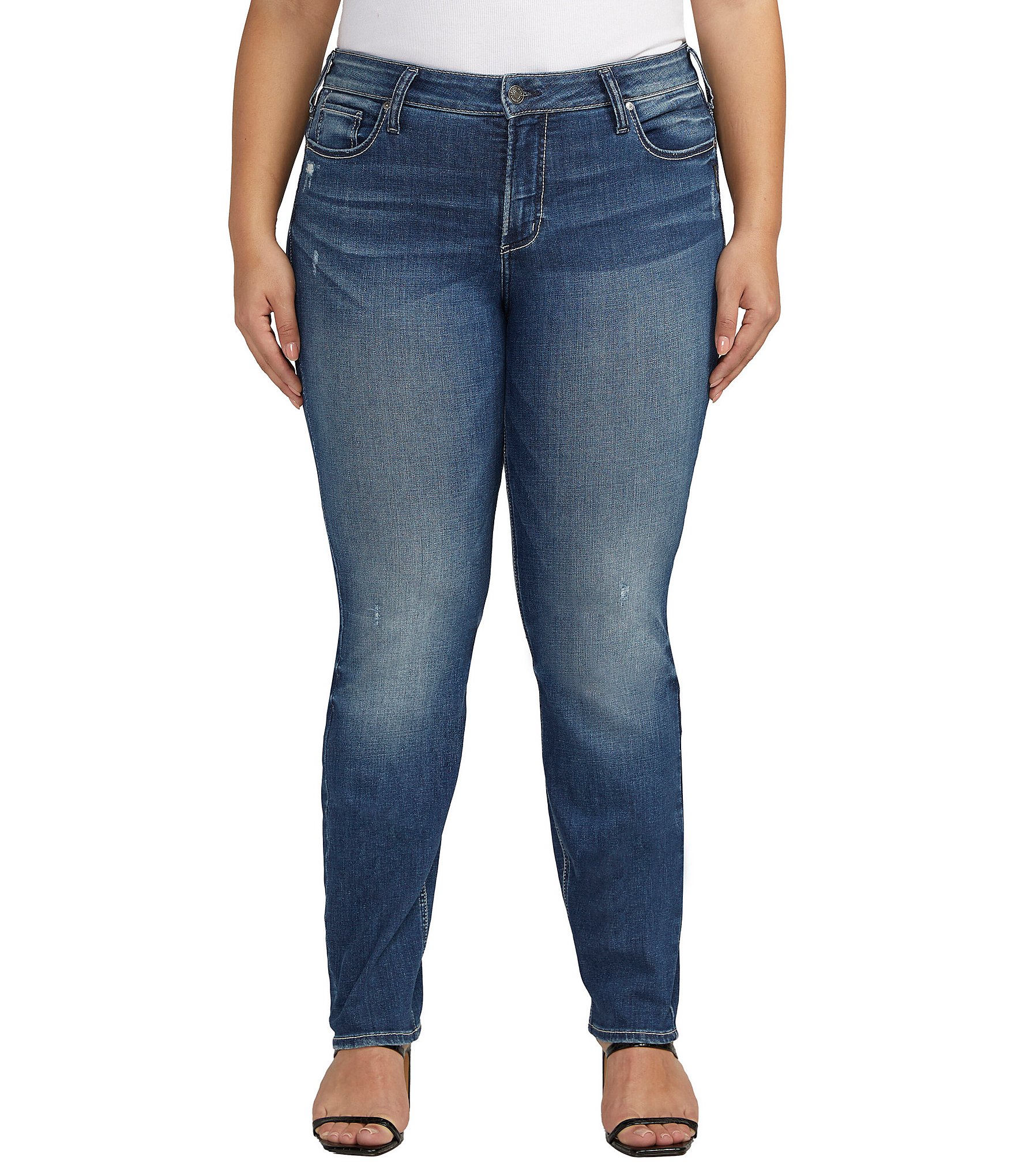 Silver Jeans Co. Plus Size Suki Mid Rise Straight Leg Jeans | Dillard's