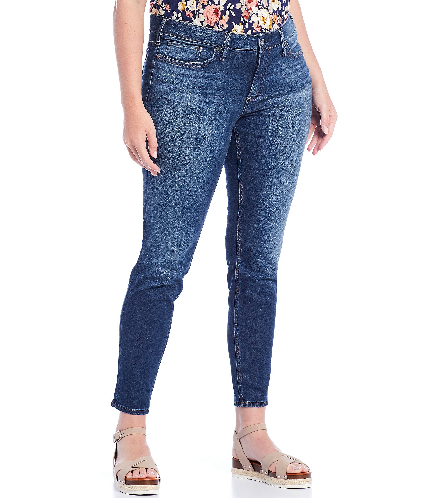 Silver Jeans Co. Plus Size Suki Power Stretch Skinny Ankle Jeans ...