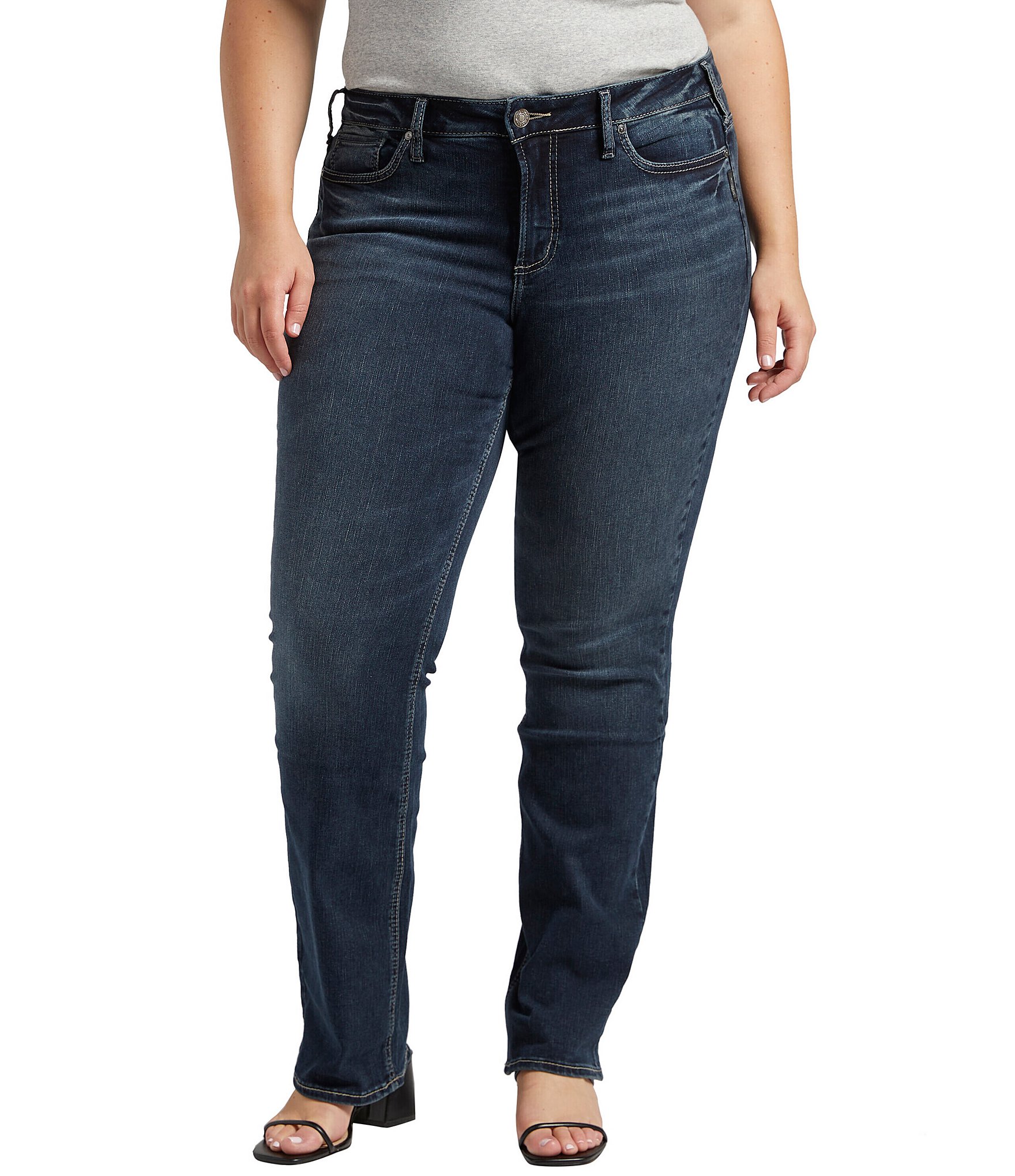 Silver Jeans Co. Plus Size Suki Slim Bootcut Stretch Denim Jeans ...