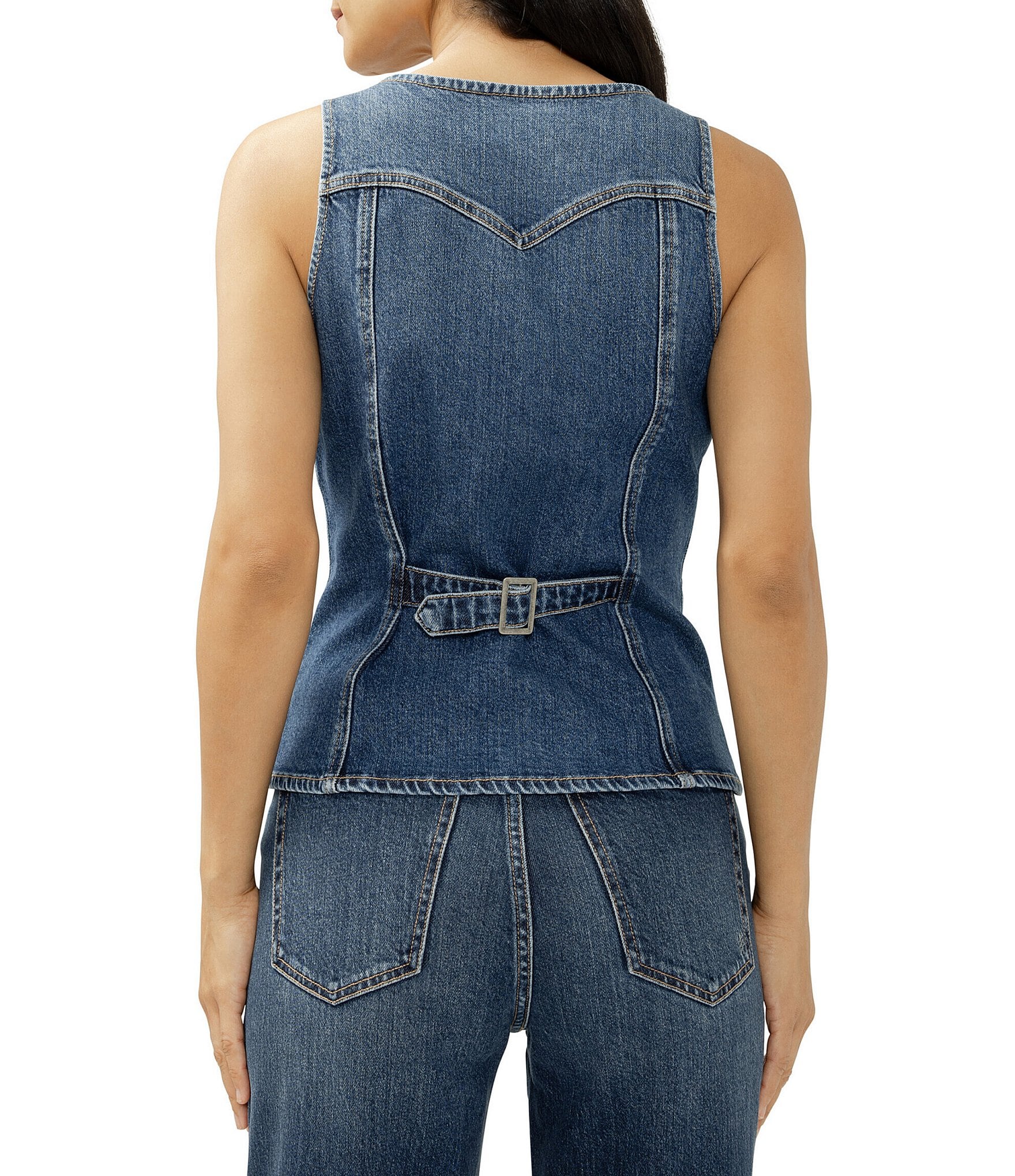 Silver Jeans Co. Sleeveless Longline Denim Vest