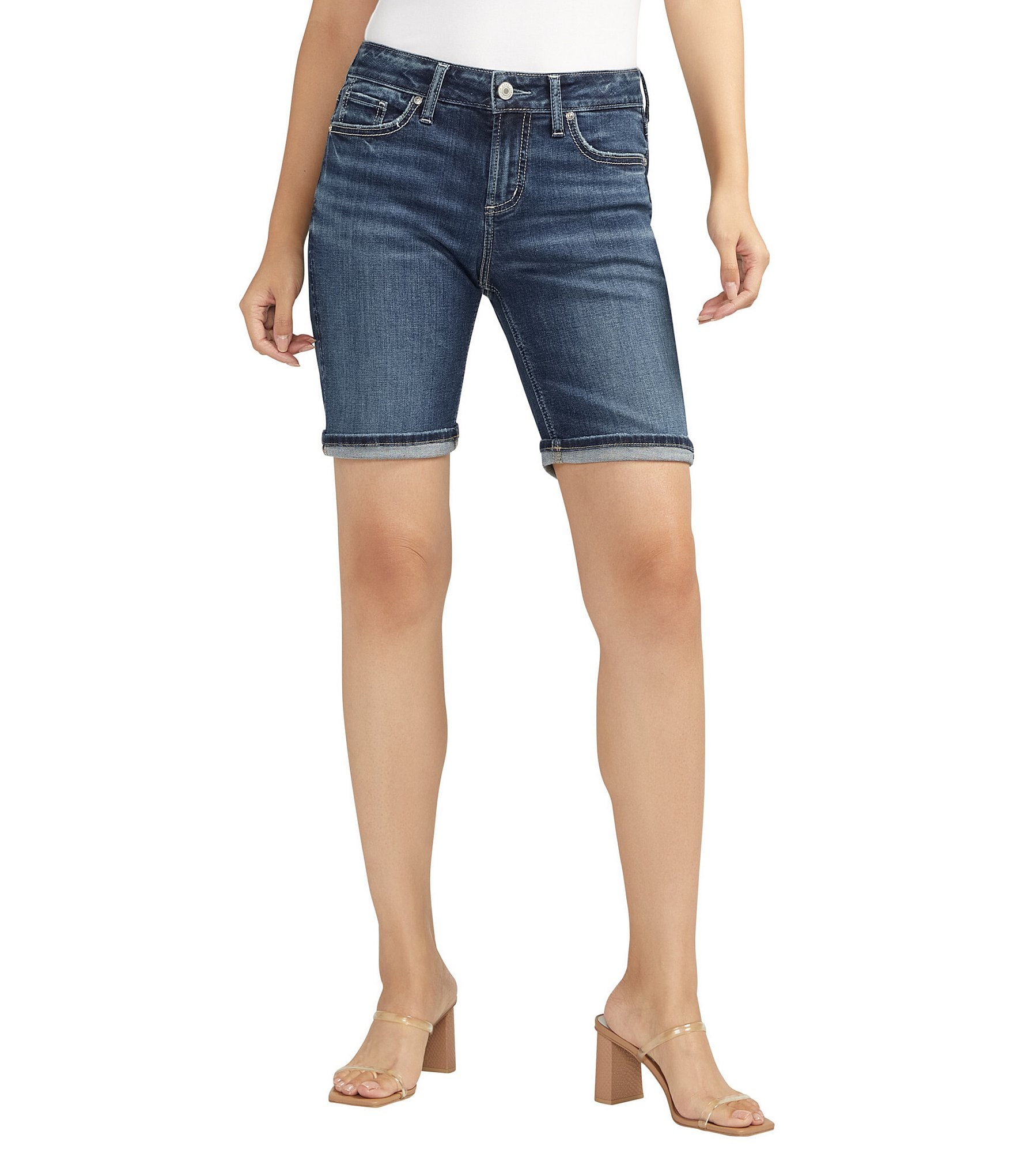 Silver Jeans Co. Little Girl's Lacy Lace-Trim Denim Shorts