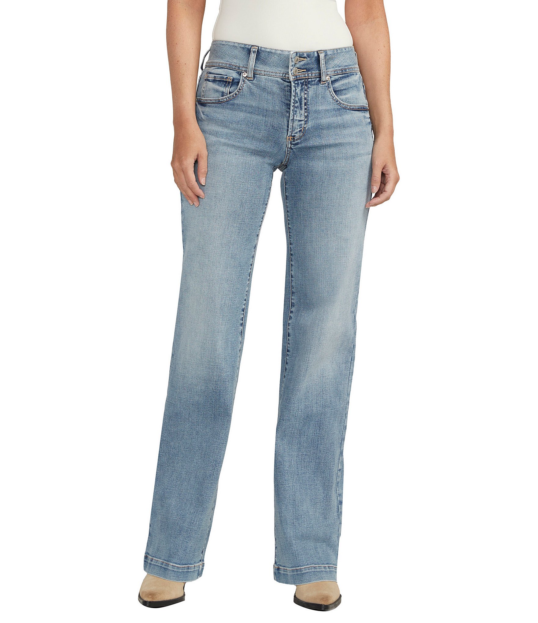 Silver Jeans Co. Suki Mid Rise Power Stretch Trouser Jeans | Dillard's
