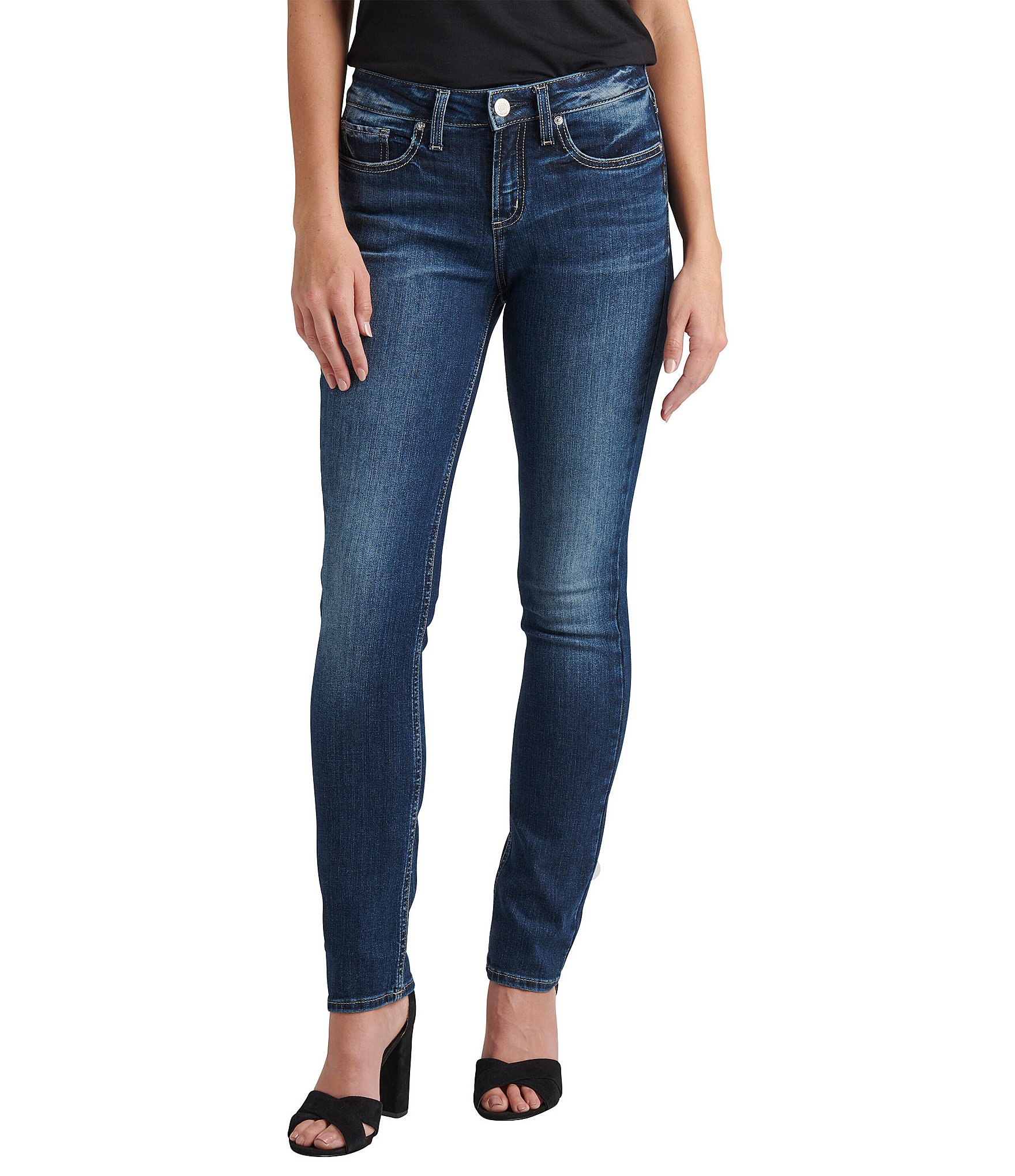 Silver Jeans Co. Suki Mid Rise Curvy Fit Straight Leg Jeans | Dillard's