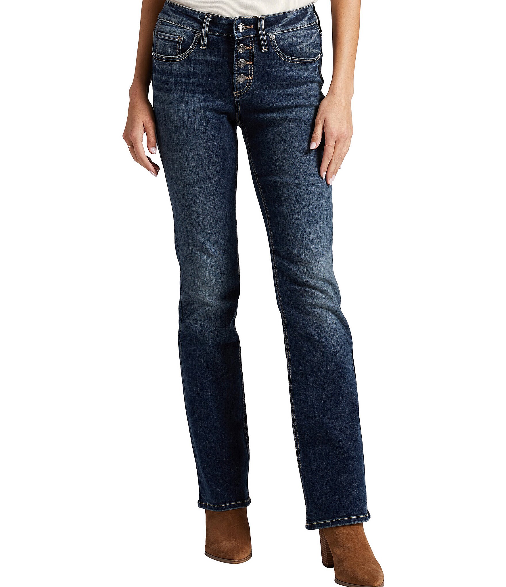 Silver Jeans Co. Suki Mid-Rise Slim-Fit Bootcut Jeans | Dillard's