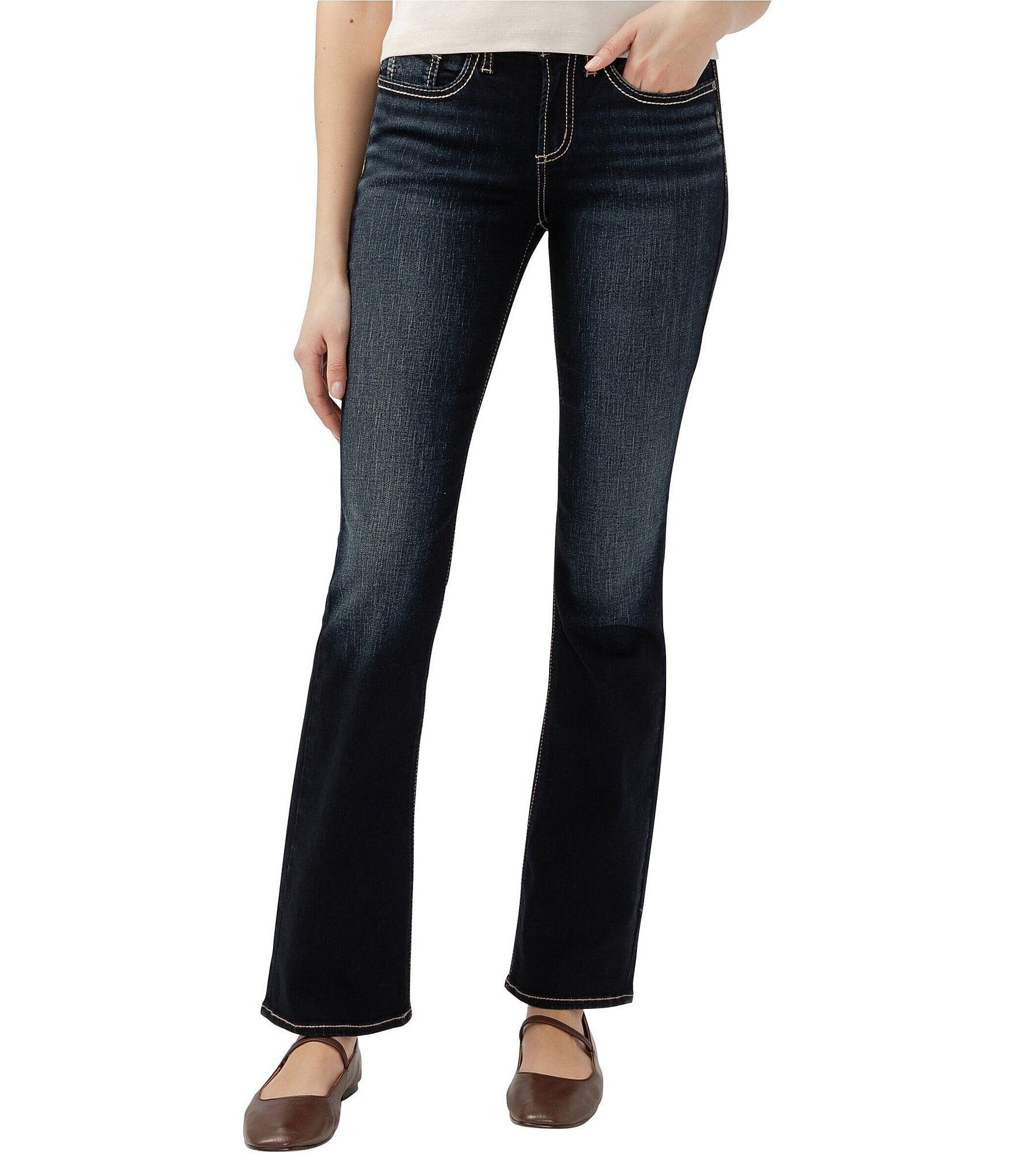 Suki mid shops rise slim bootcut jeans